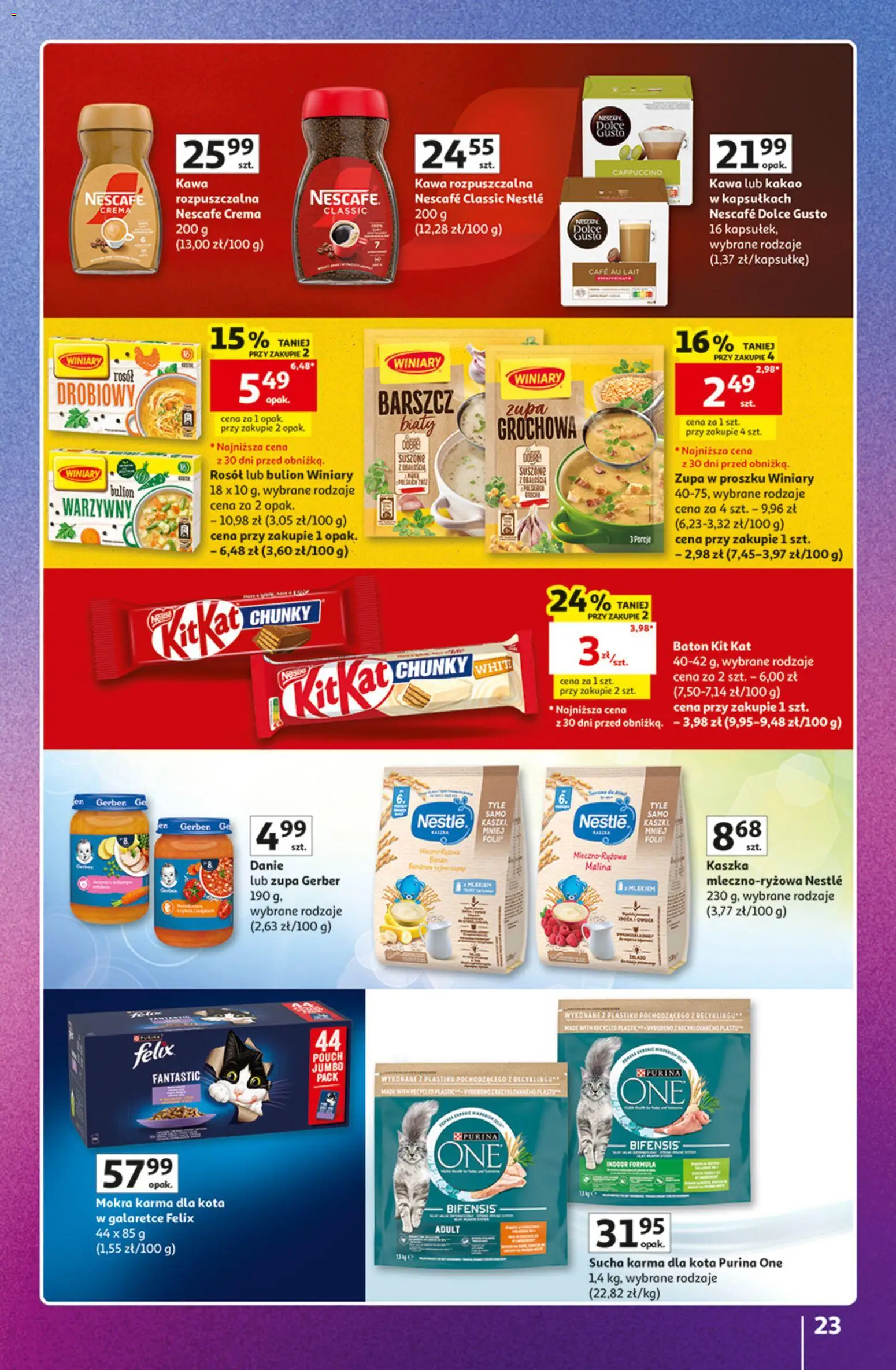 Auchan gazetka - Znane marki od 15.10.2026 | Strona: 23 | Produkty: Dolce Gusto, Kawa, Banan, Bulion Winiary