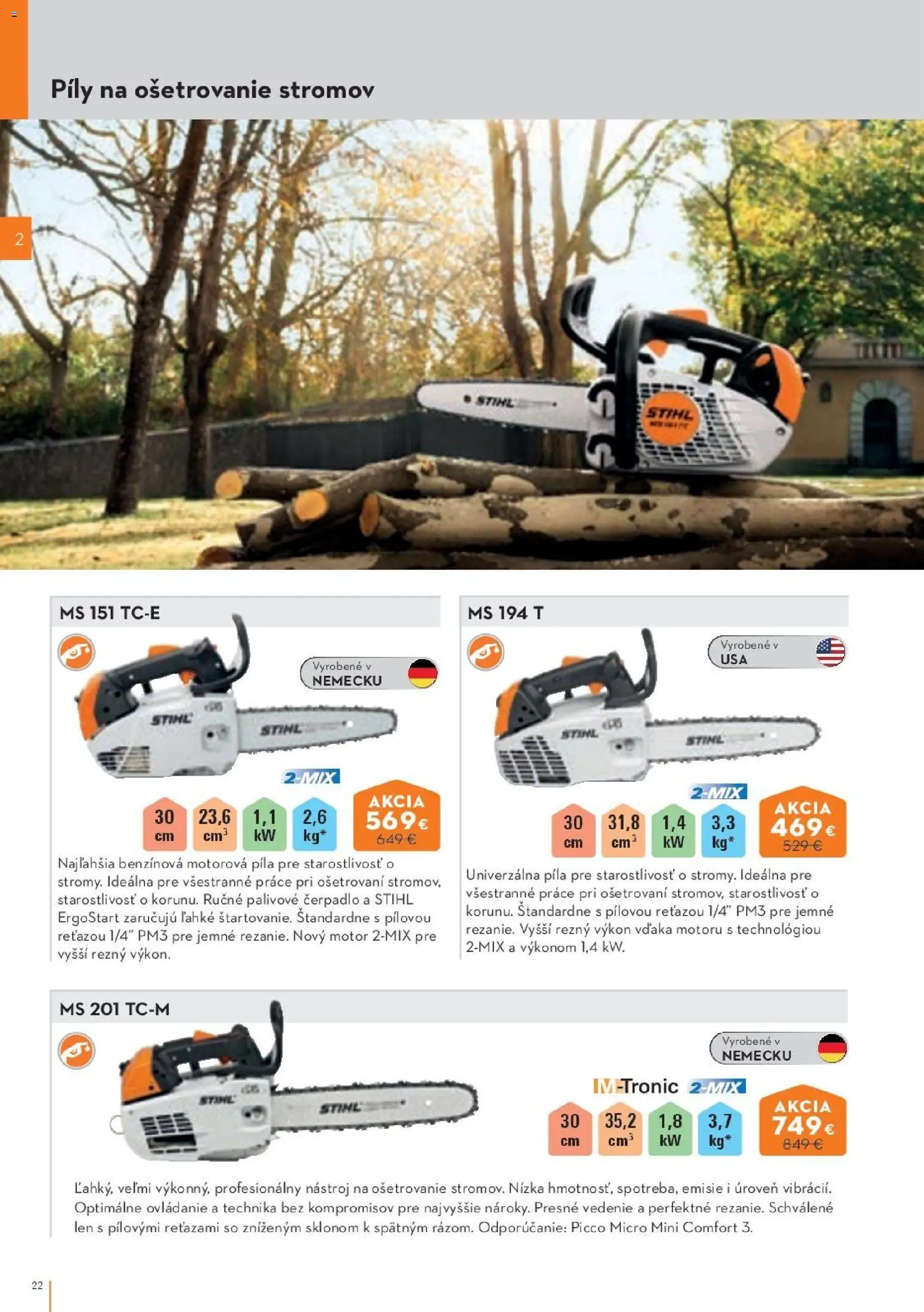 Nové STIHL akcie – leták je platný od 19.08.2026 | Strana: 22 | Produkty: Motorová píla, Píla, Čerpadlo
