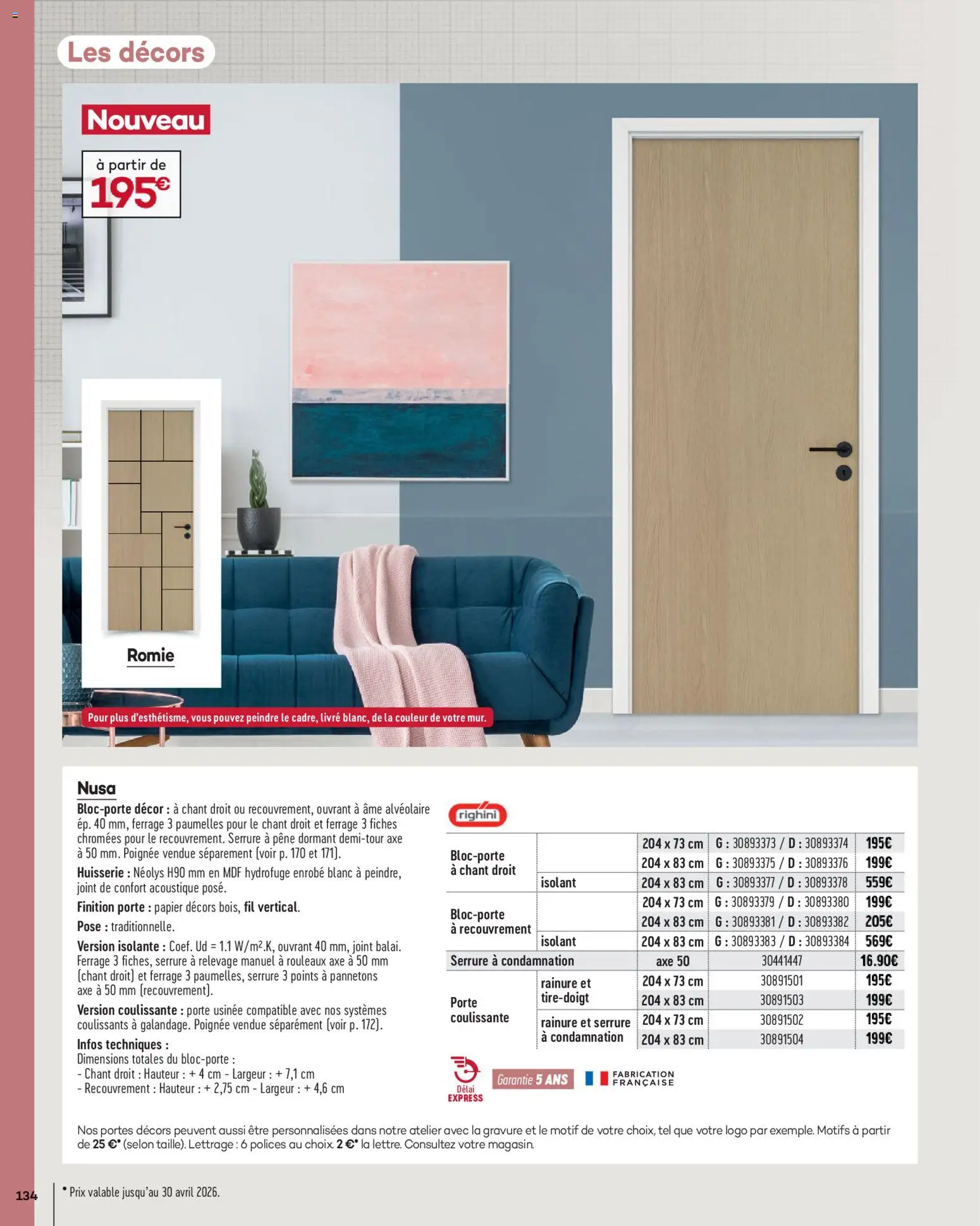 {H1} | Page: 134 | Produits: Porte, Portes, Livre