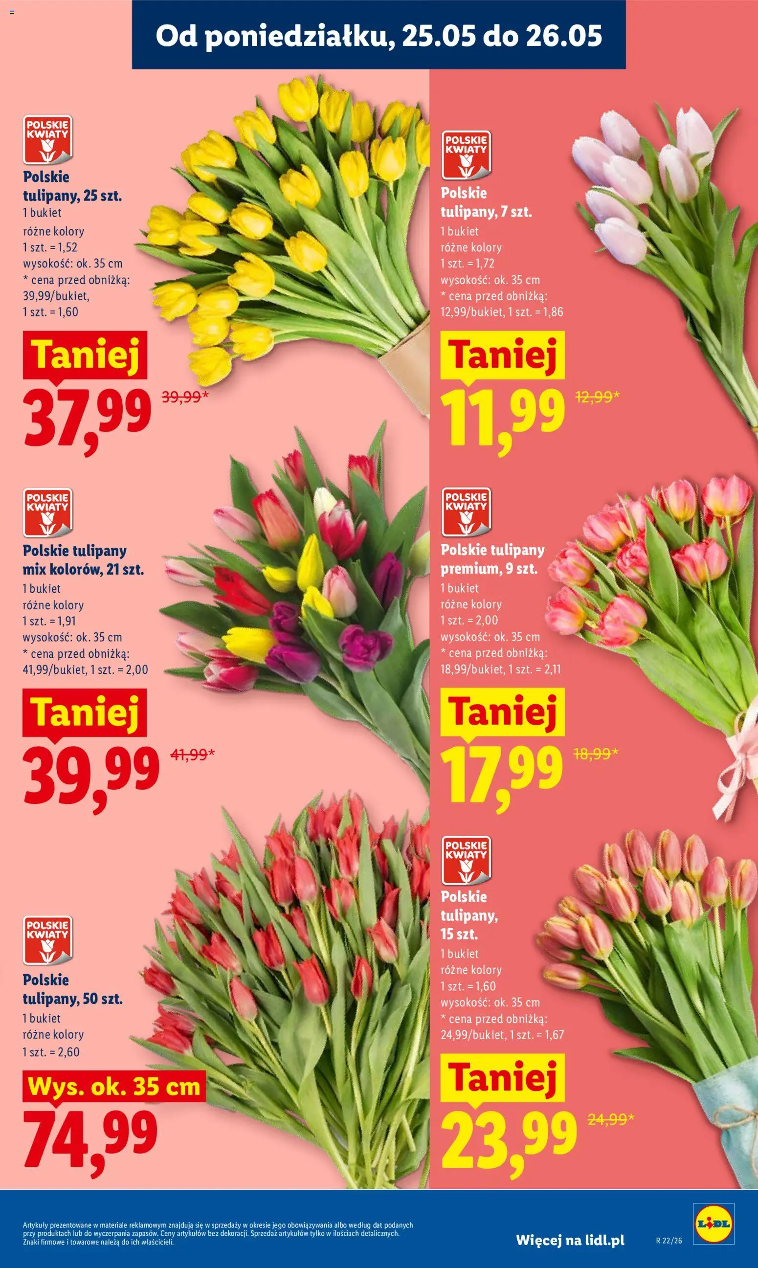 Lidl gazetka od 25.05.2026 | Strona: 5 | Produkty: Tulipany, Kwiaty