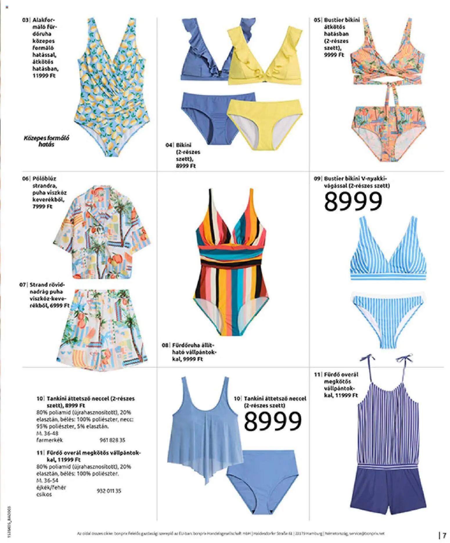 Bonprix akciós ujság - amely érvényes a következő dátumtól: 19.05.2026 | Oldal: 9 | Termékek: Bikini, Tankini, Nadrág, Overál