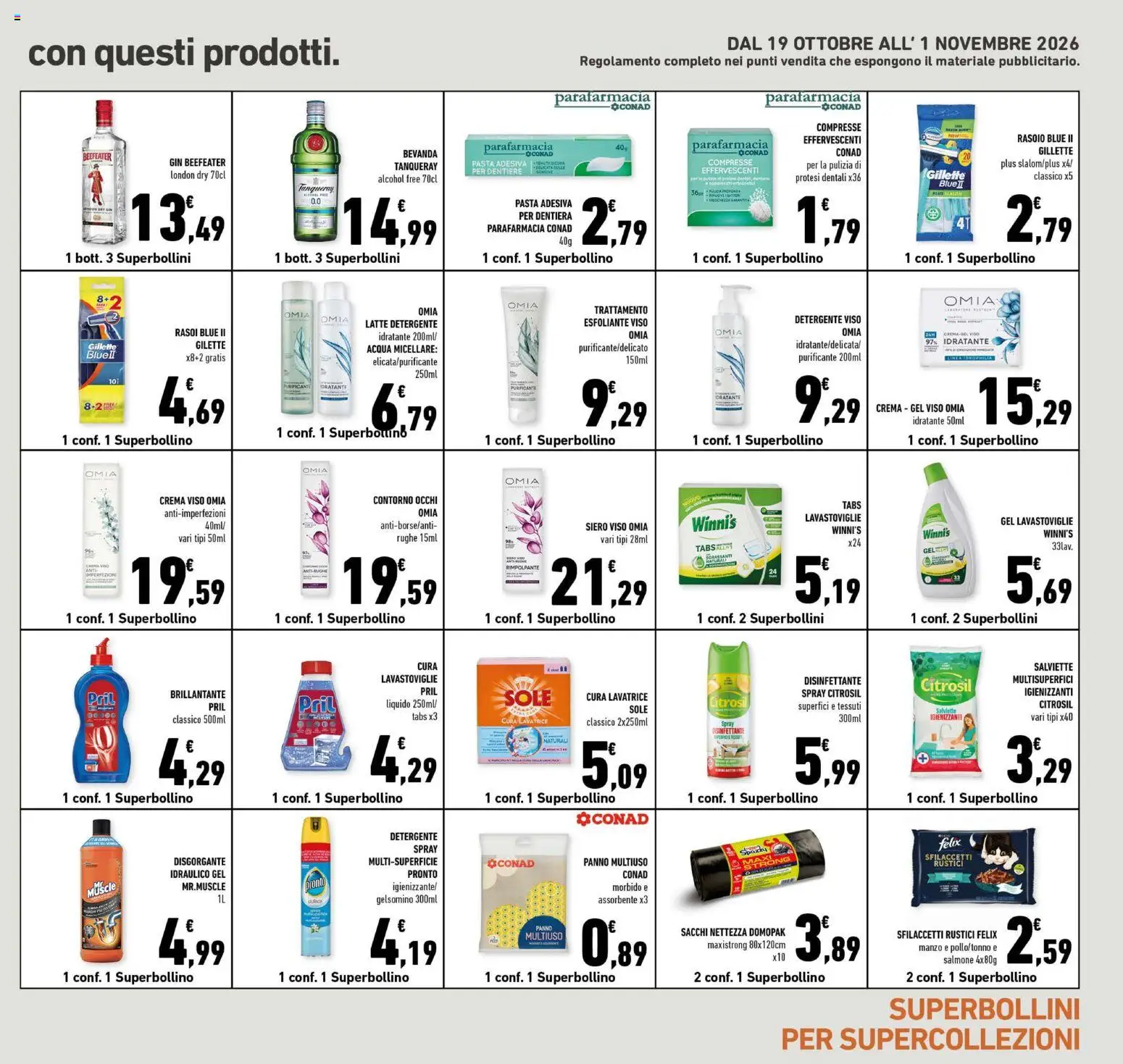 Volantino Conad del 21/10/2026 | Pagina: 21 | Prodotti: Salmone, Crema viso, Lavatrice, Lavastoviglie