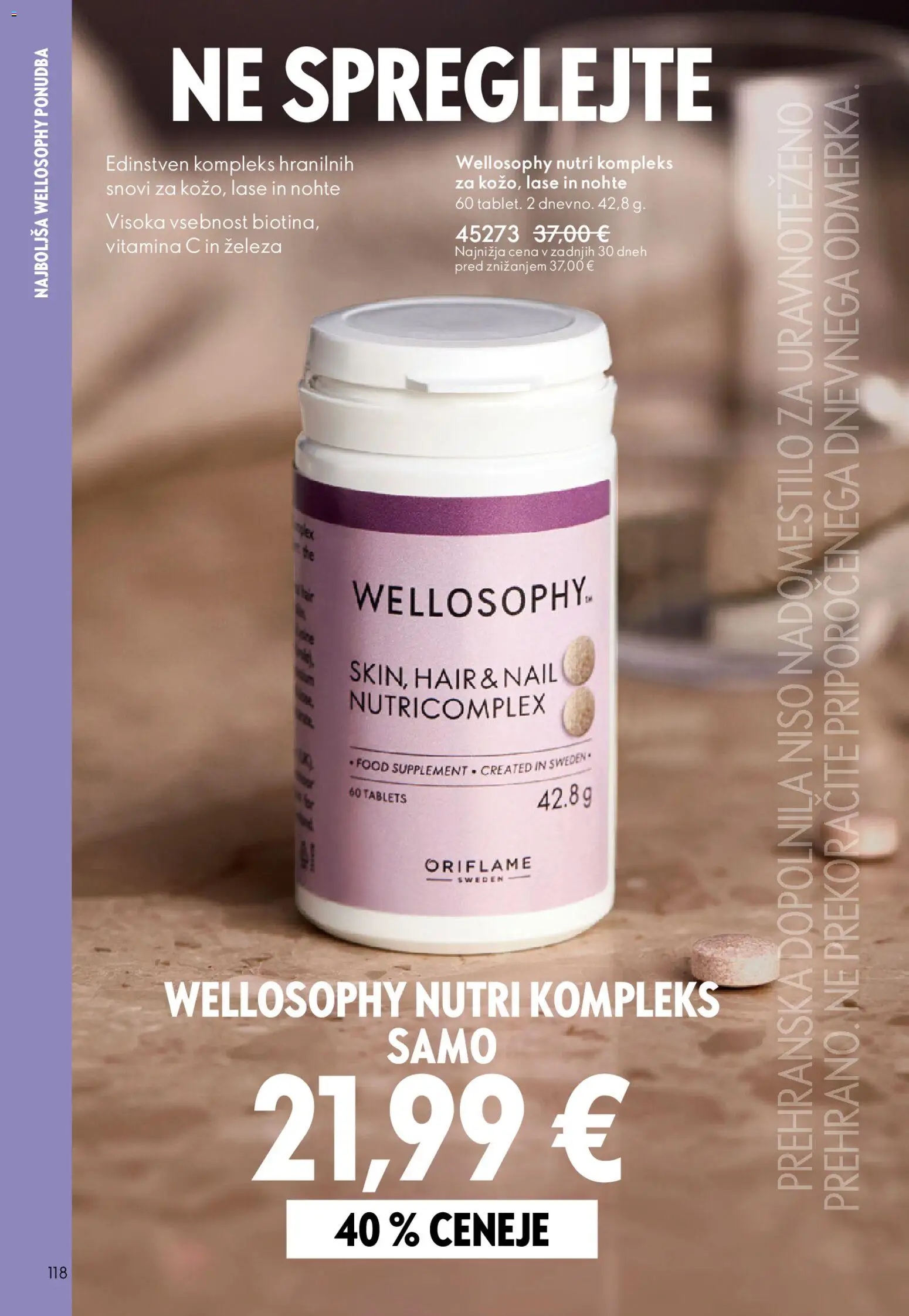 Novi Oriflame katalog ponudbe – veljaven od 22.04.2026 | Stran: 118 | Izdelki: Prehranska dopolnila