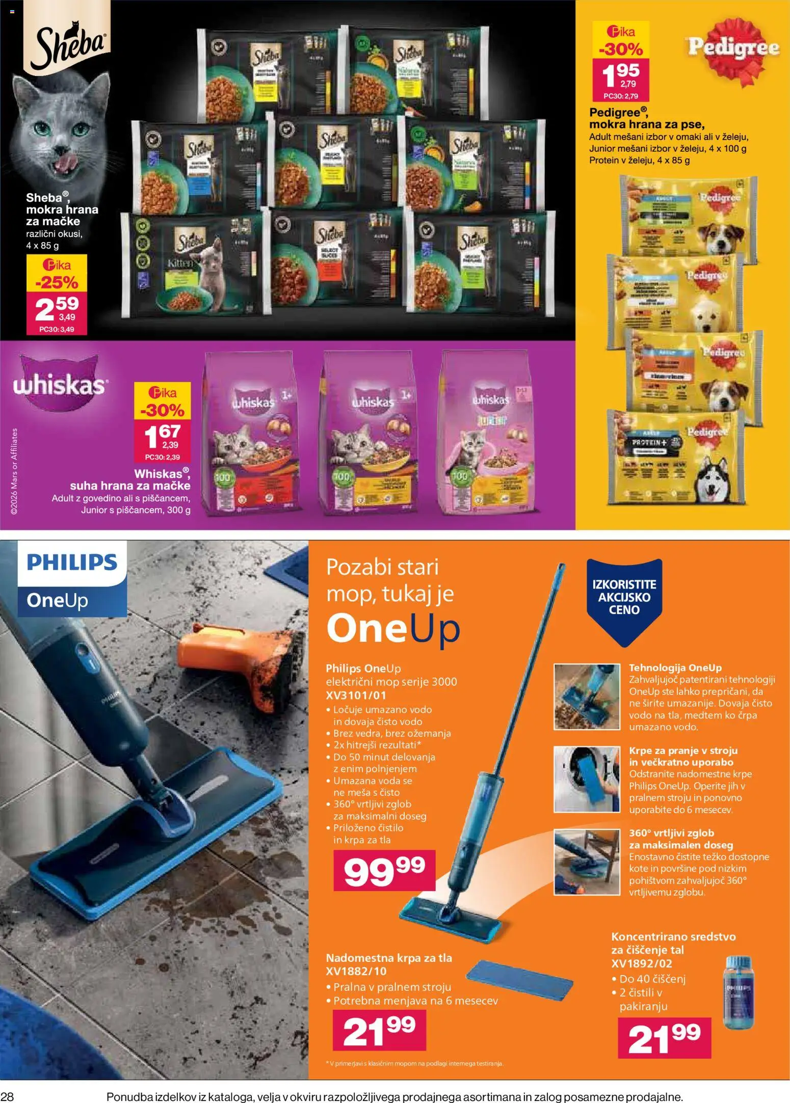 Novi Mercator katalog ponudbe – veljaven od 22.10.2026 | Stran: 28 | Izdelki: Hrana za mačke, Voda