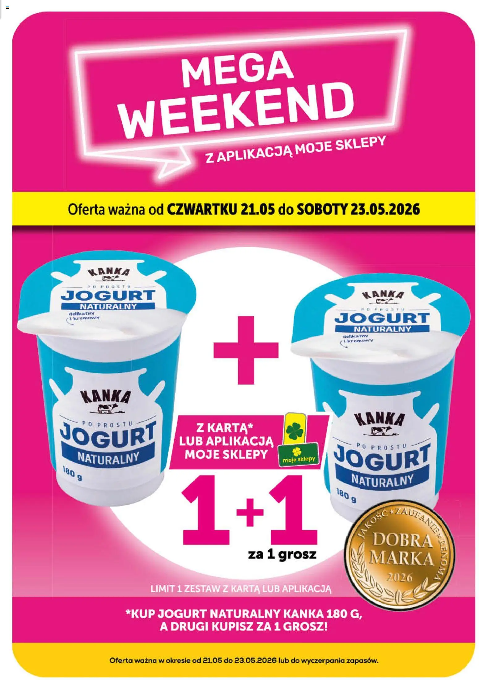 Groszek gazetka od 21.05.2026 | Strona: 5 | Produkty: Karta, Jogurt naturalny, Jogurt