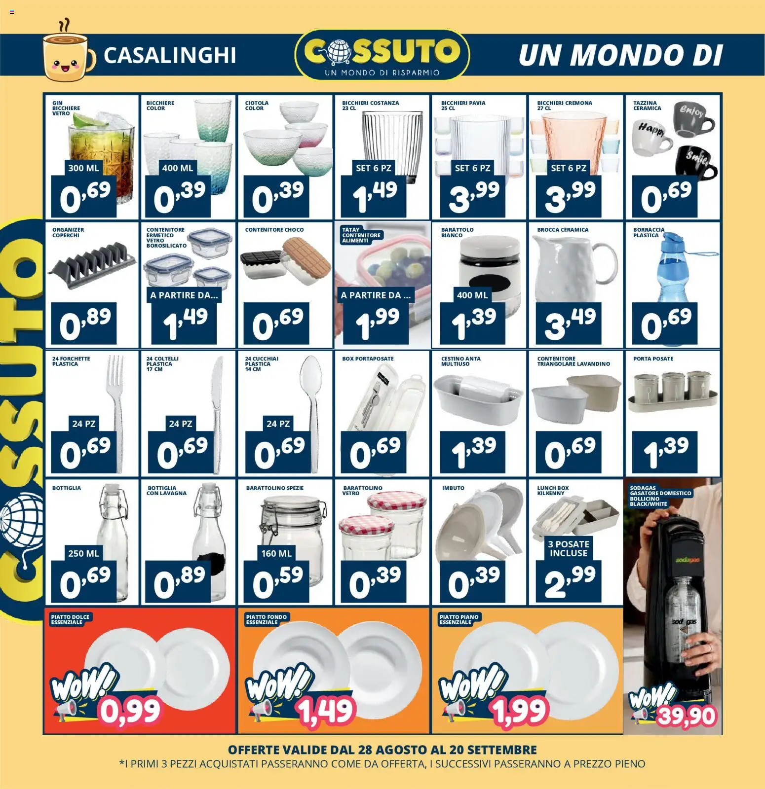 Volantino Cossuto del 28/08/2026 | Pagina: 8 | Prodotti: Gasatore, Piatto, Coltelli, Borraccia