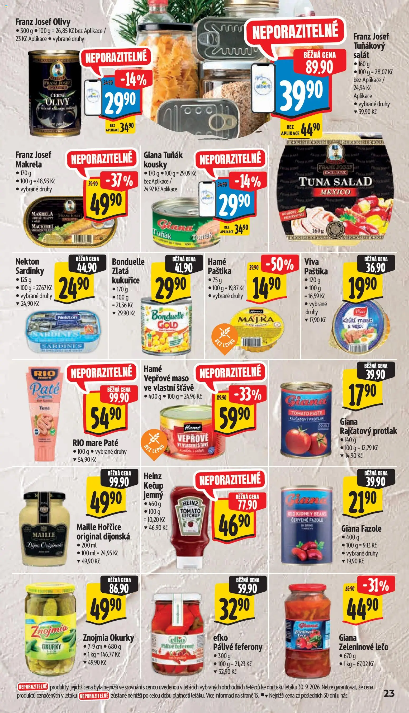 Albert leták - Hypermarket - Znojmo od 07.10.2026 | Strana: 41 | Produkty: Vepřové maso, Kukuřice, Makrela, Okurky Znojmia