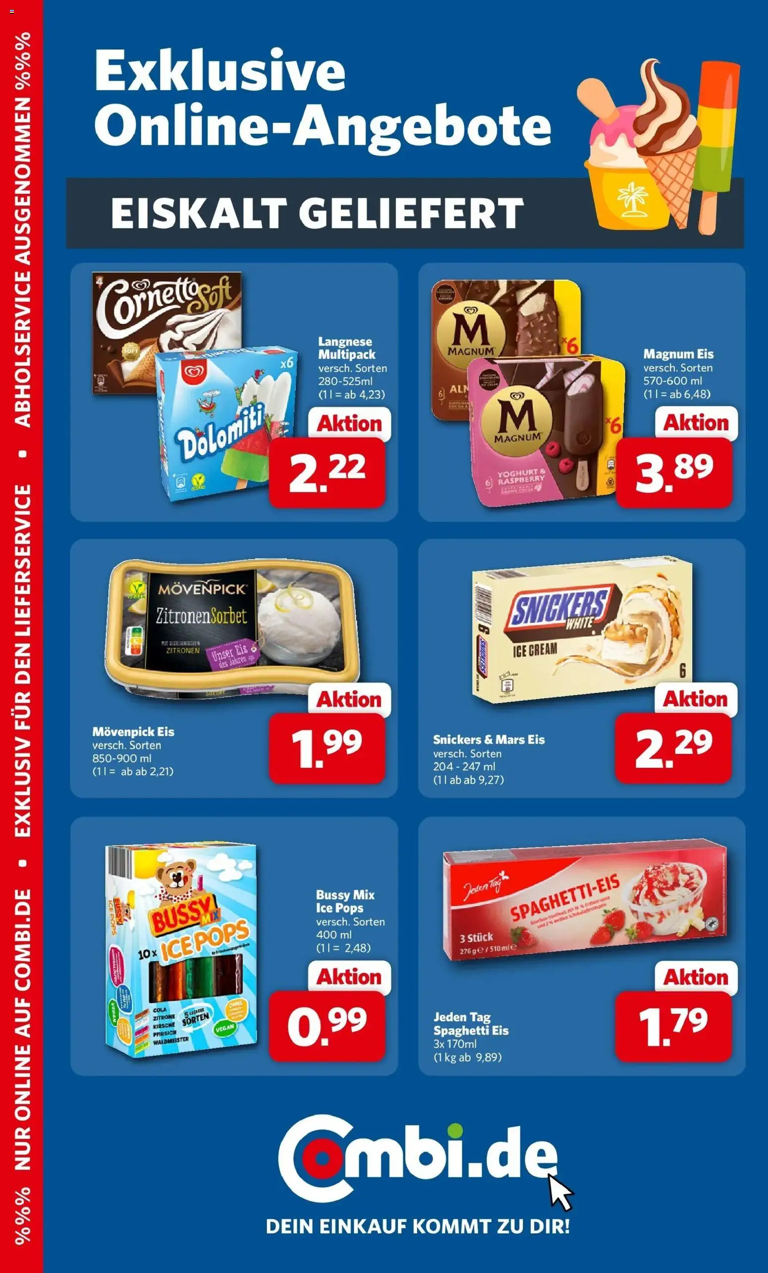 Combi Prospekt Bremen – gültig ab 13.07.2026 | Seite: 34 | Produkte: Langnese, Cola, Movenpick eis, Zitronen