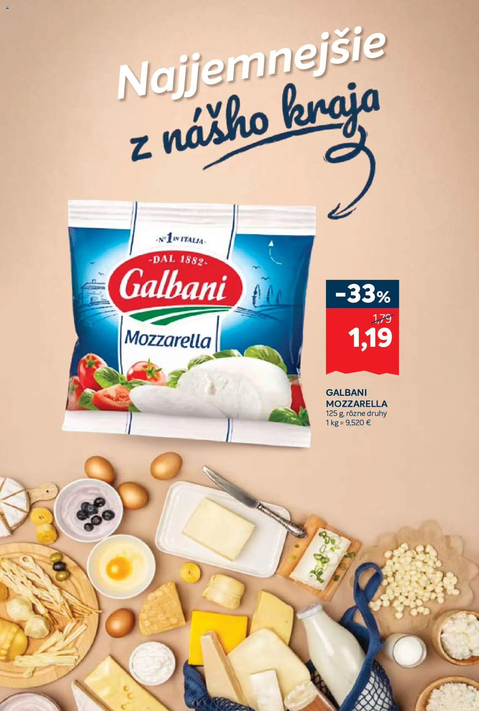 Nové Kraj akcie – leták je platný od 02.07.2026 | Strana: 7 | Produkty: Mozzarella
