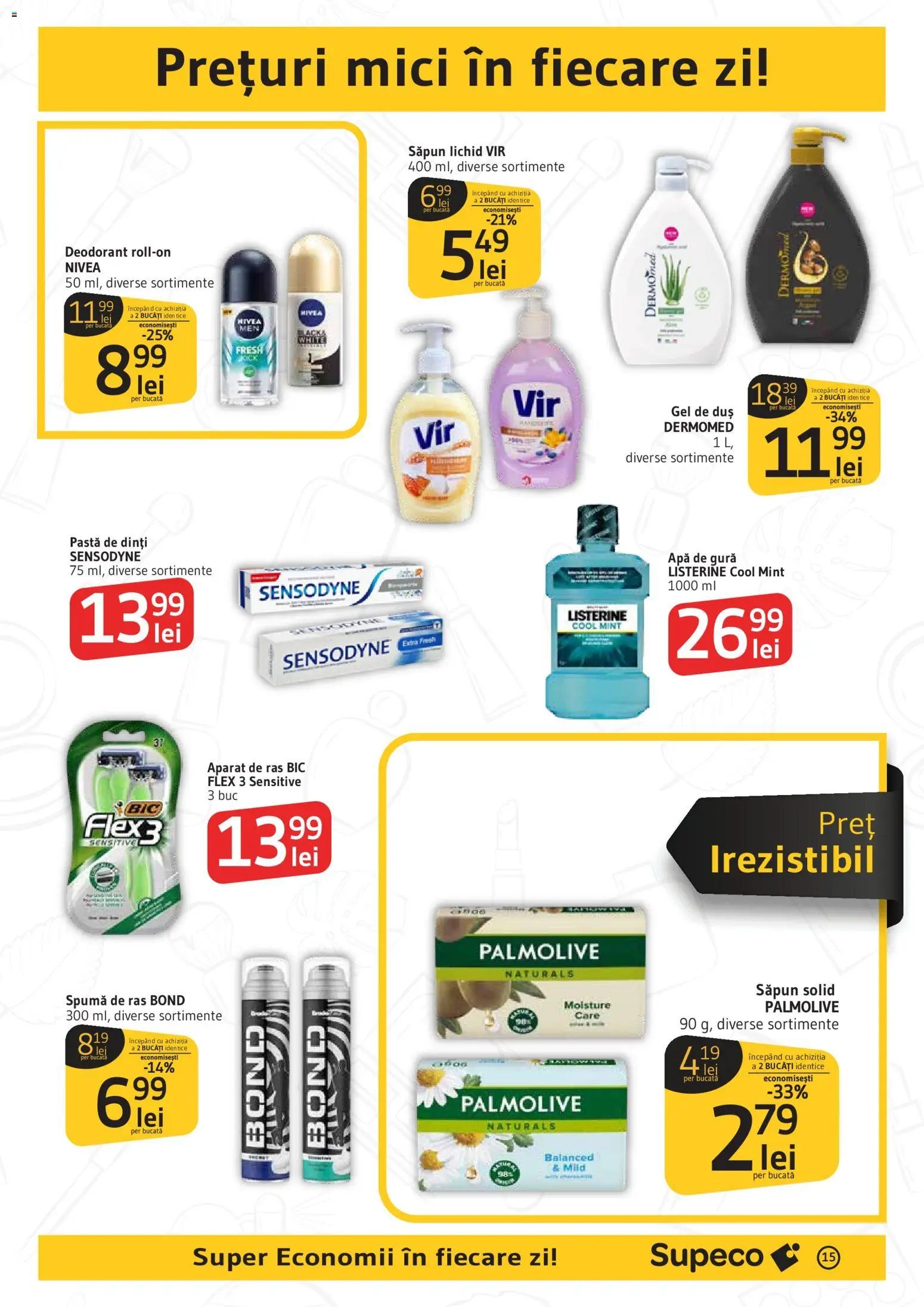 Noul catalog Supeco – valabil de la 25.06.2026 | Pagină: 15 | Produse: Deodorant, Pastă de dinți, Apă de gură, Apă