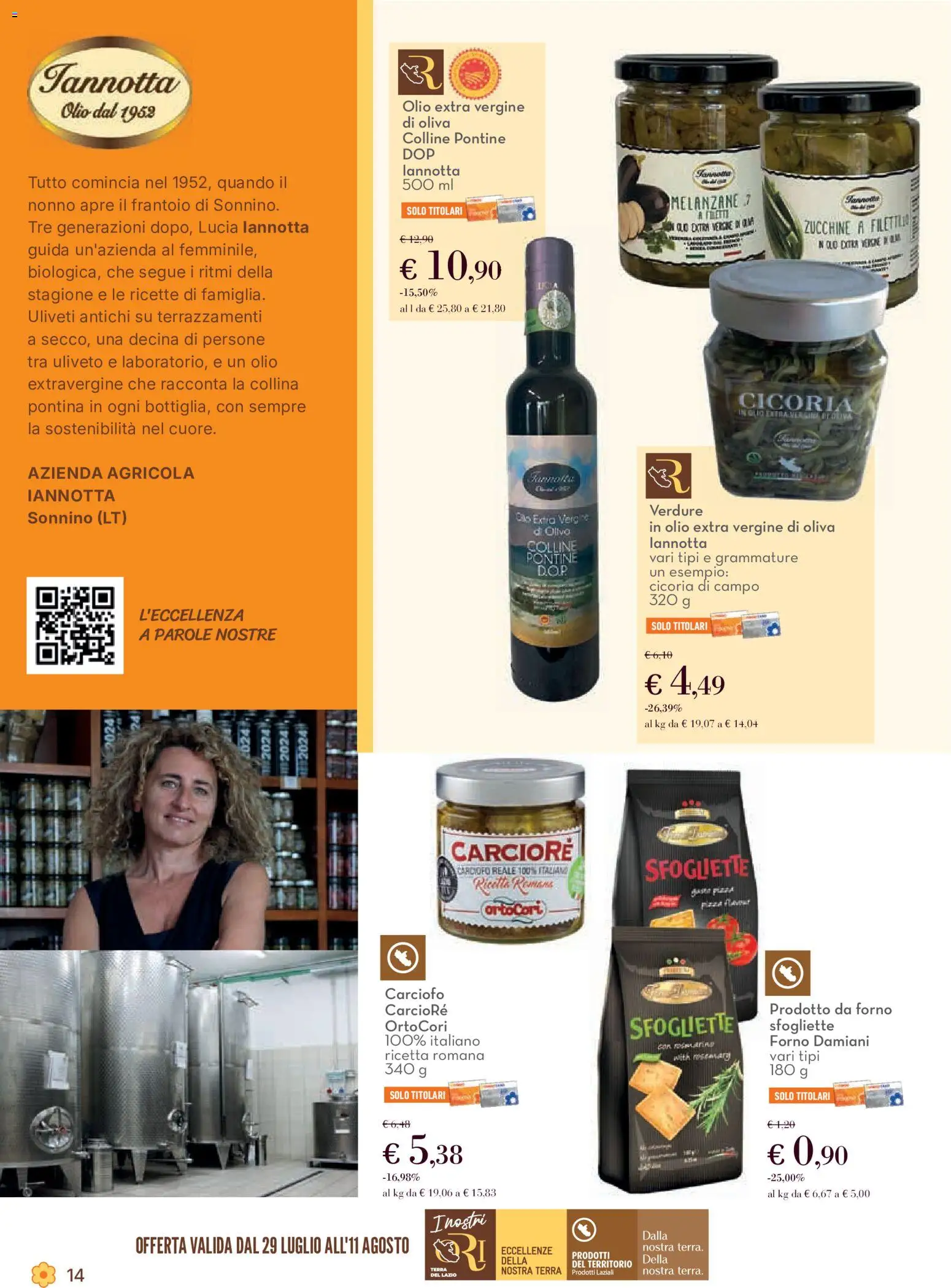 Volantino Conad del 29/07/2026 | Pagina: 14 | Prodotti: Verdure, Olio, Olio extra vergine, Terra