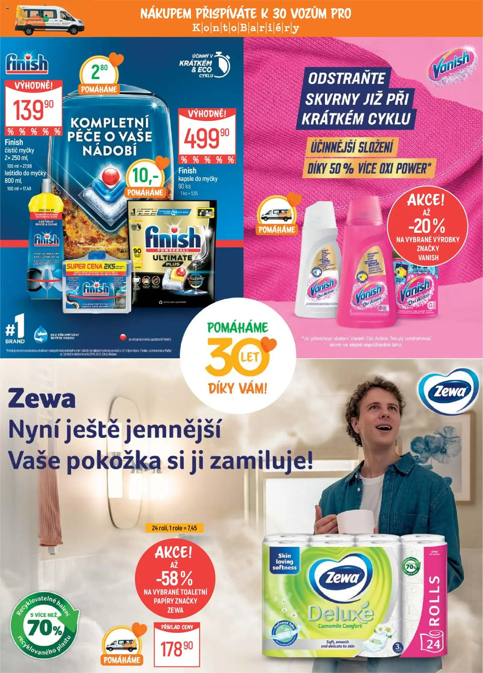 Globus leták - České Budějovice od 08.04.2026 | Strana: 7 | Produkty: Finish, Čistič myčky, Vanish oxi action, Zewa