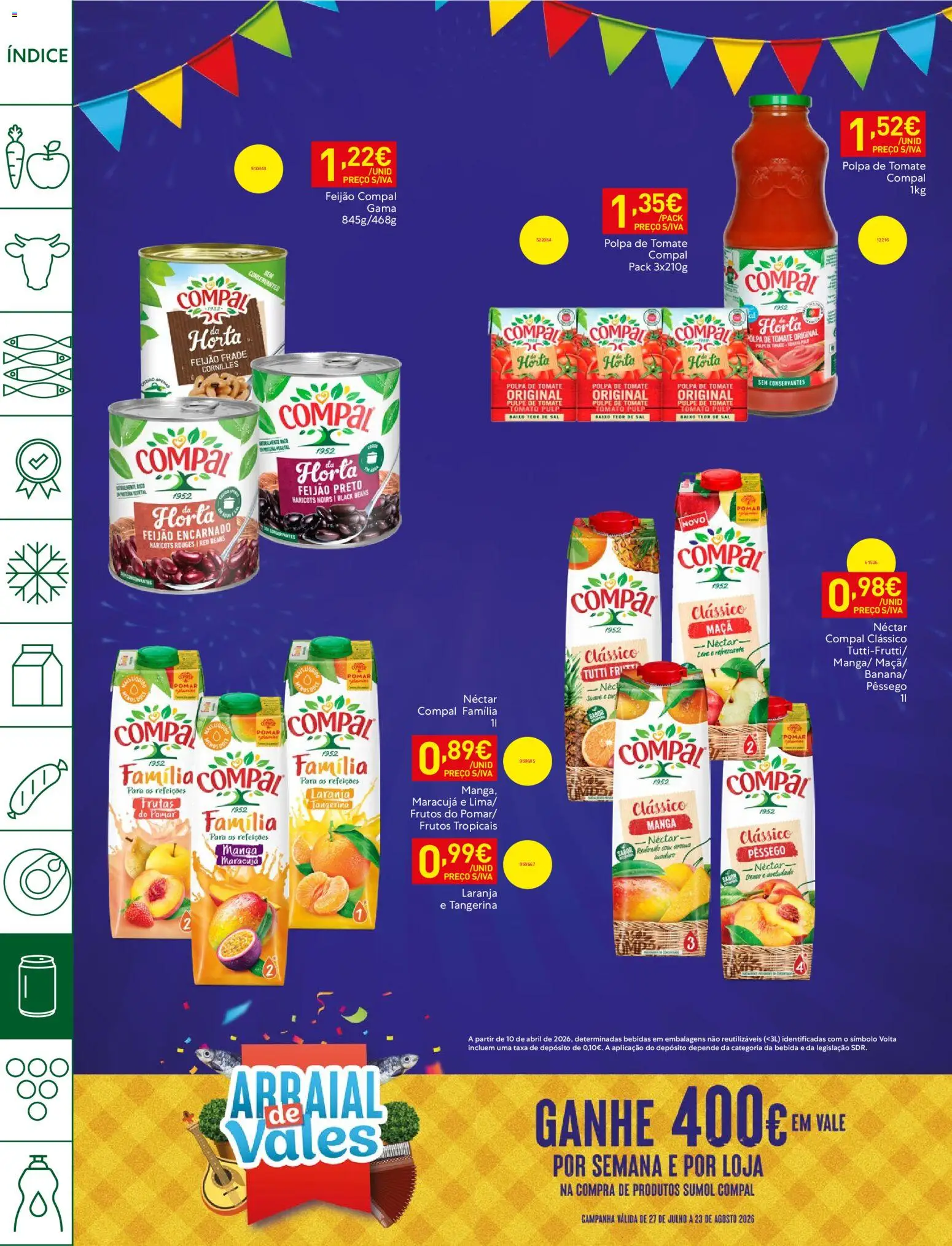 Recheio Horeca │ válido de 04/08/2026 | Página: 22 | Produtos: Sal, Maça, Tomate, Bebida