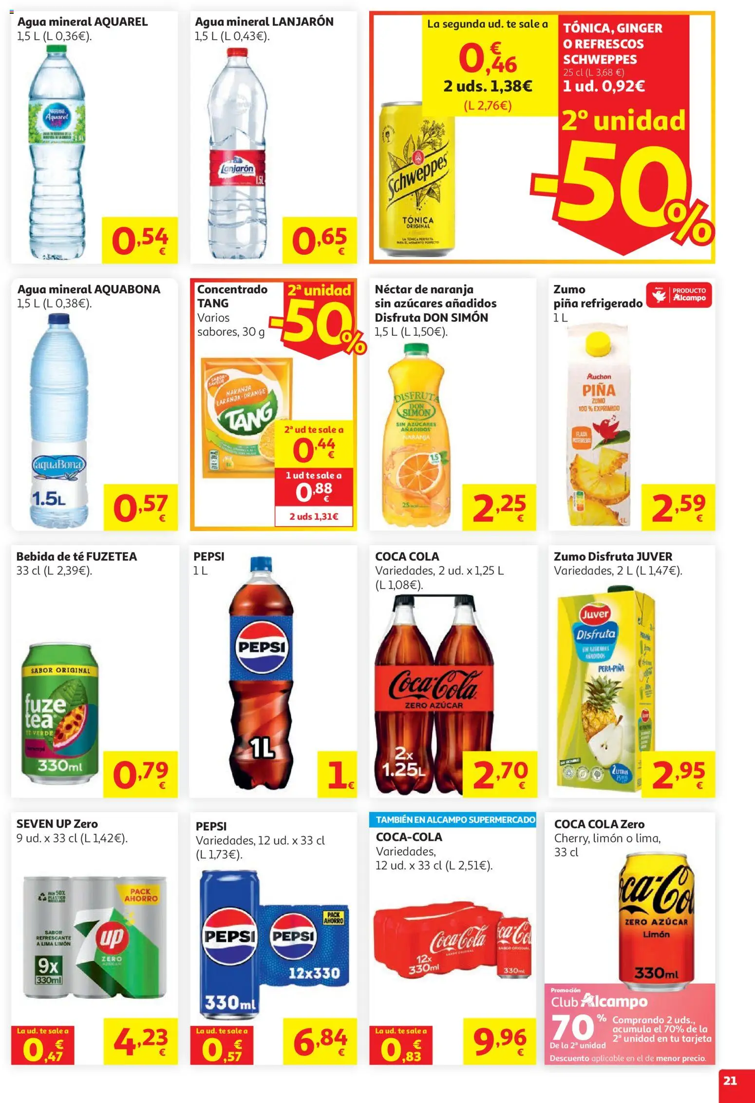 Alcampo HG Unico Mad │ válido desde el 05.05.2026 | Página: 23 | Productos: Lima, Piña, Té, Néctar