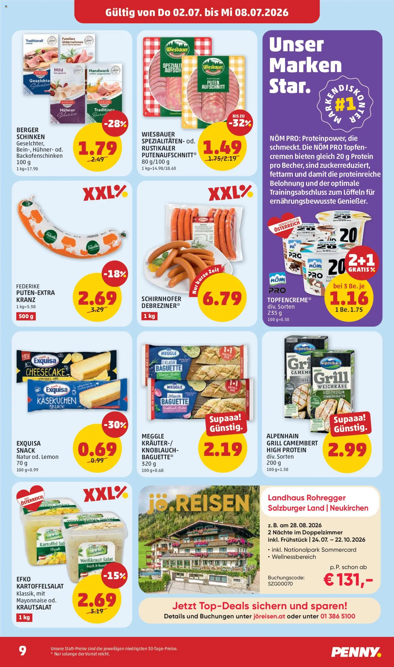 Penny Markt Flugblatt gültig ab 02.07.2026 | Seite: 9 | Produkte: Salat, Mayonnaise, Knoblauch, Jääkaappipakastin