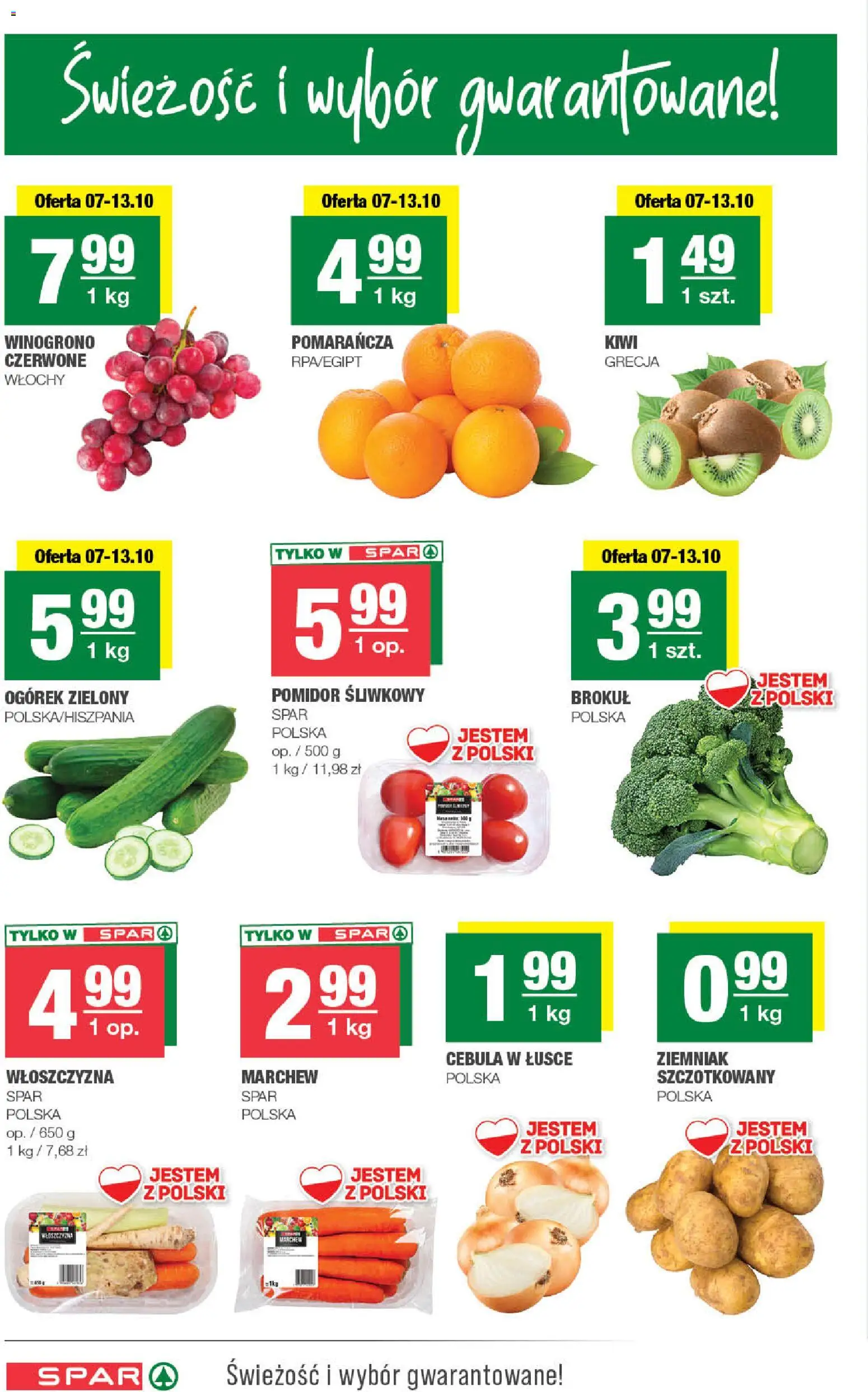 Spar gazetka od 07.10.2026 | Strona: 2 | Produkty: Pomidor śliwkowy, Brokuł, Pomidor, Marchew