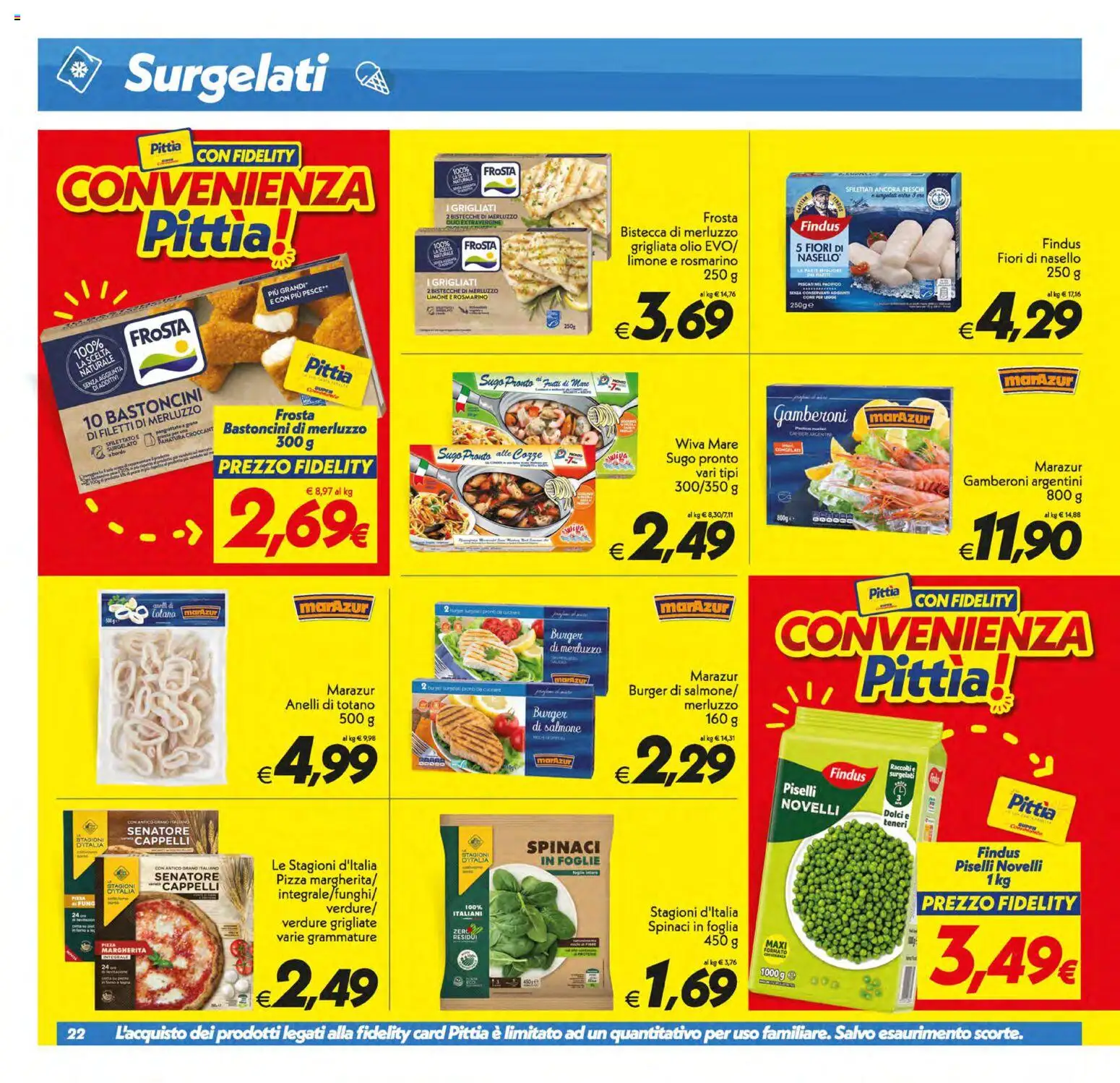Volantino SuperConveniente del 10/07/2026 | Pagina: 22 | Prodotti: Frutti di mare, Limone, Spinaci, Sugo