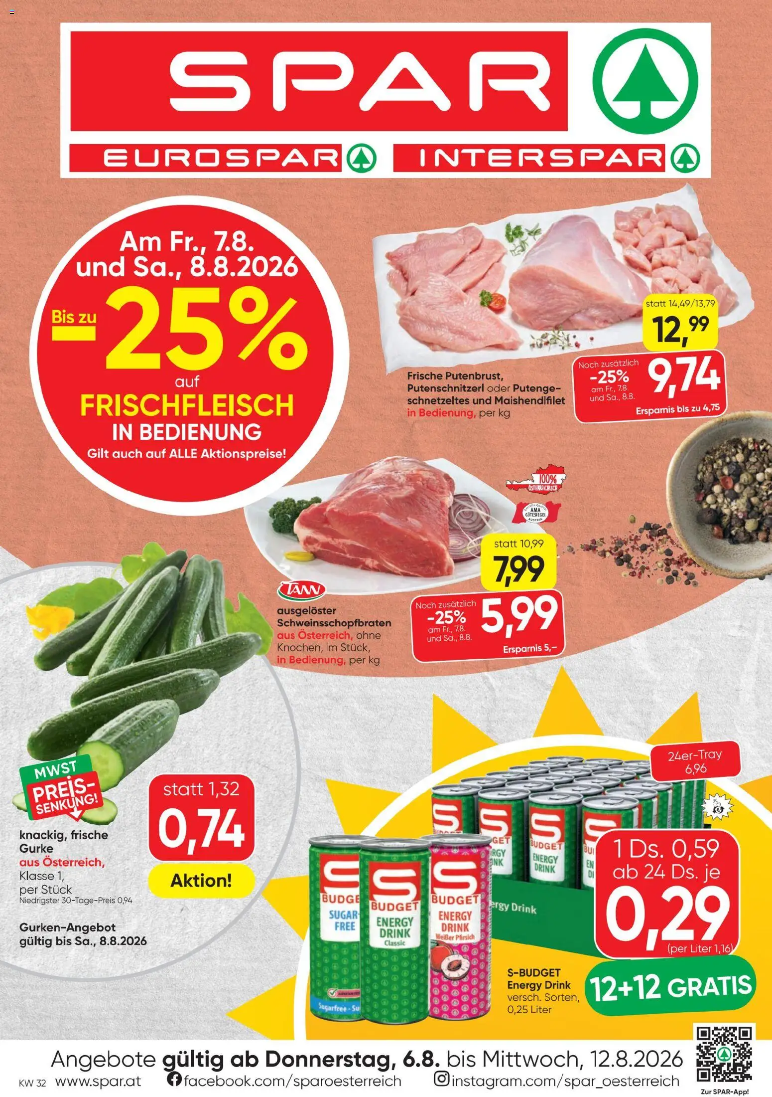 Spar - Flugblatt gültig ab 06.08.2026 | Seite: 1 | Produkte: Pfirsich