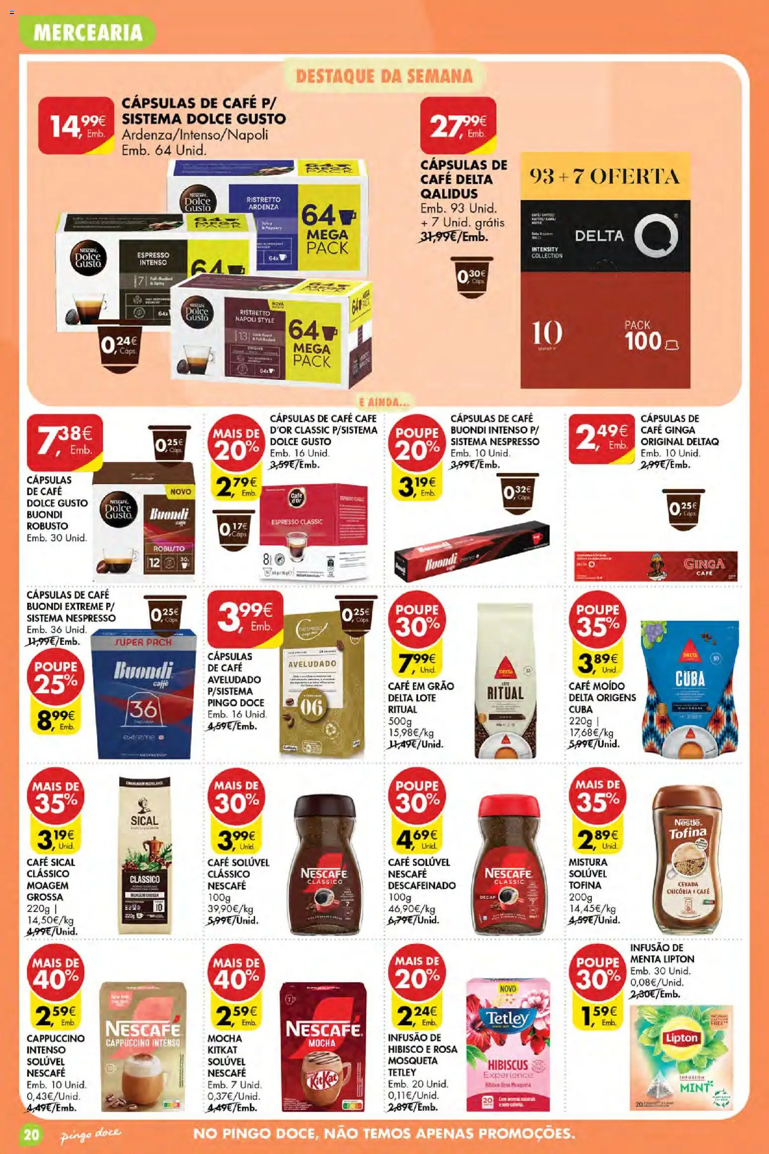 Pingo Doce Poupe Esta Semana Açores │ válido de 16/07/2026 | Página: 20 | Produtos: Cafe buondi, Café solúvel, Nespresso, Nestlé