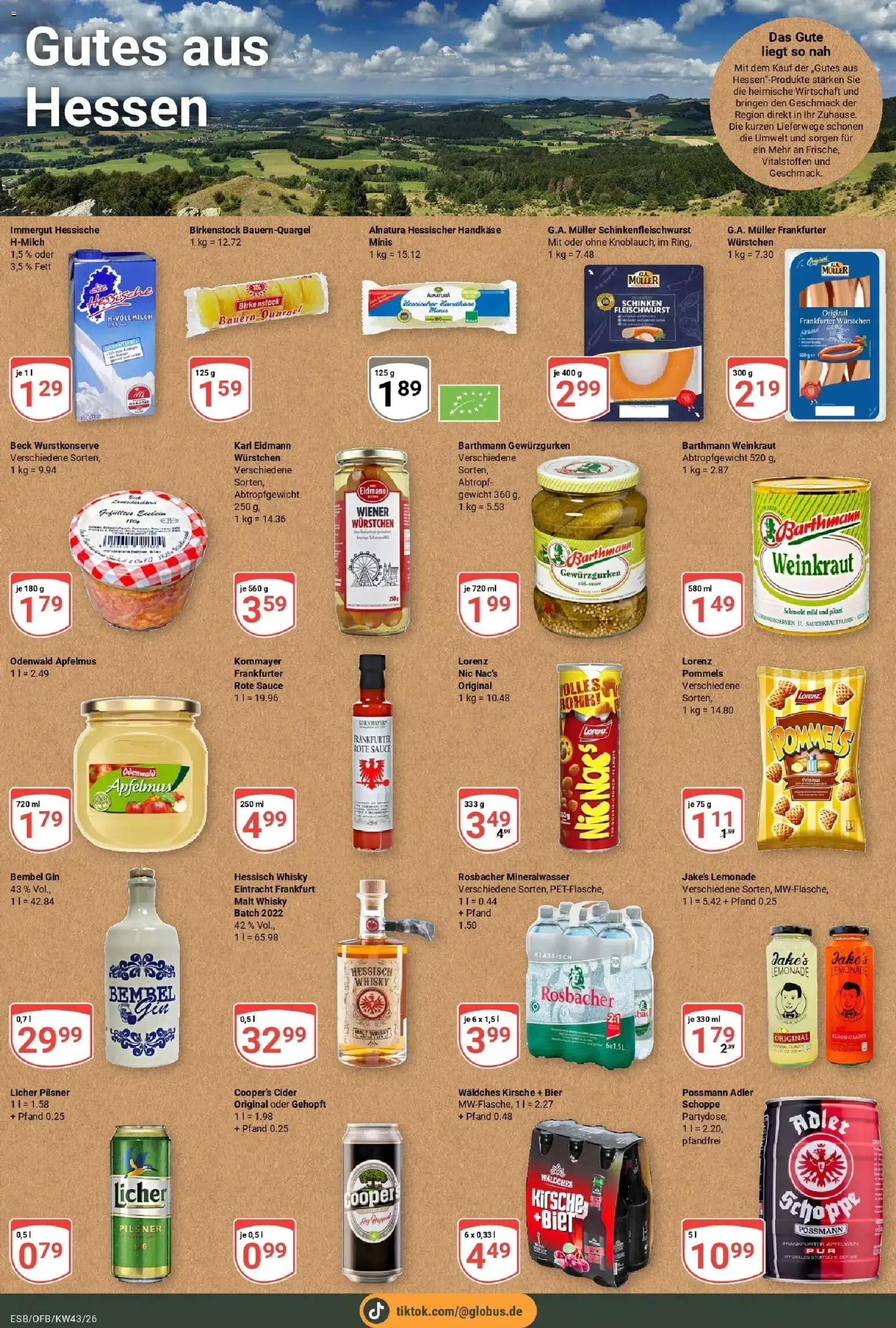 Globus Prospekt Eschborn (ab 19.10.2026) » Angebote online | Seite: 15 | Produkte: Gewicht, Bier, Schinken, Apfelmus