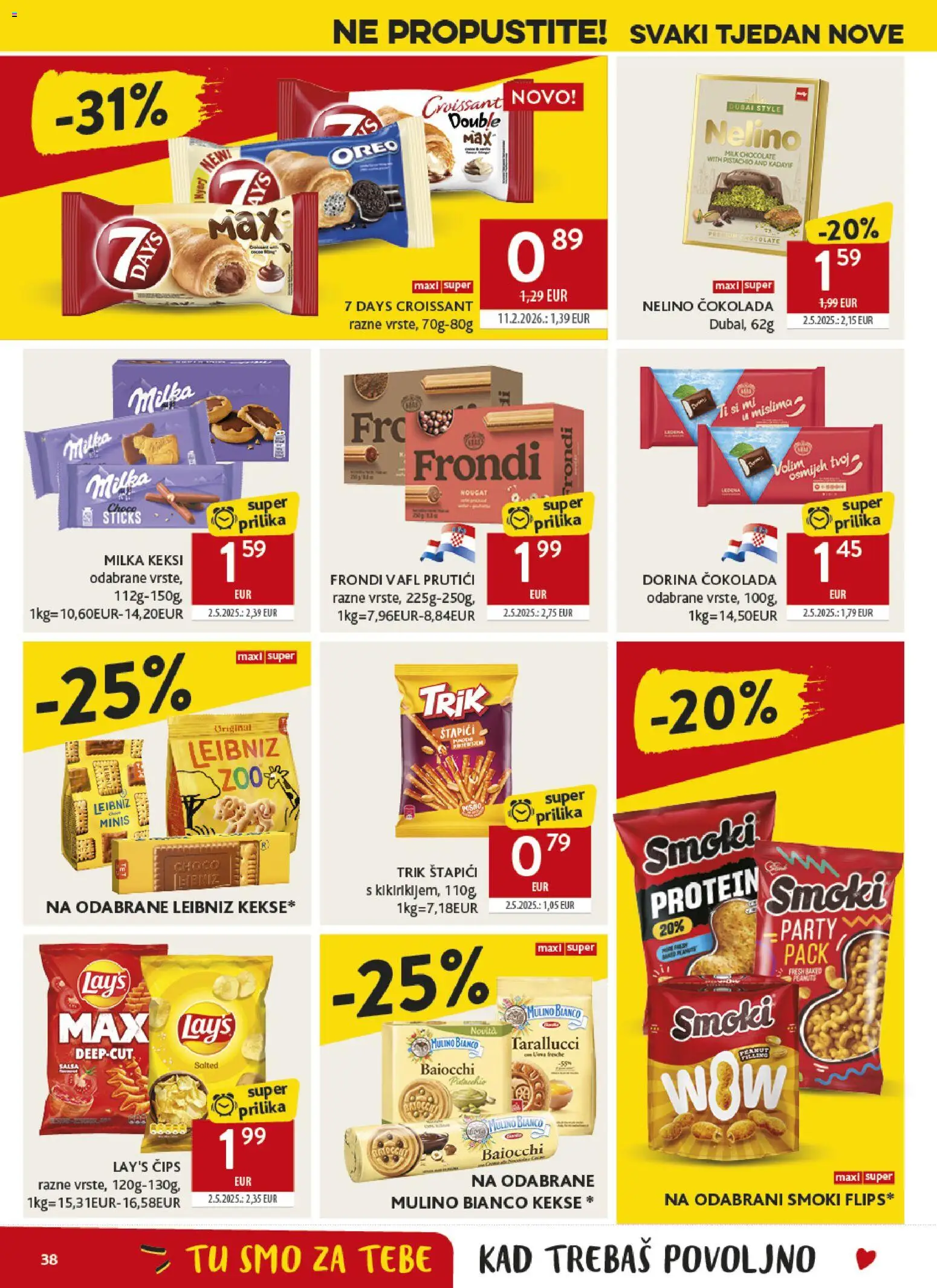 Konzum HR akciós ujság - amely érvényes a következő dátumtól: 11.03.2026 | Oldal: 38 | Termékek: Croissant, Protein