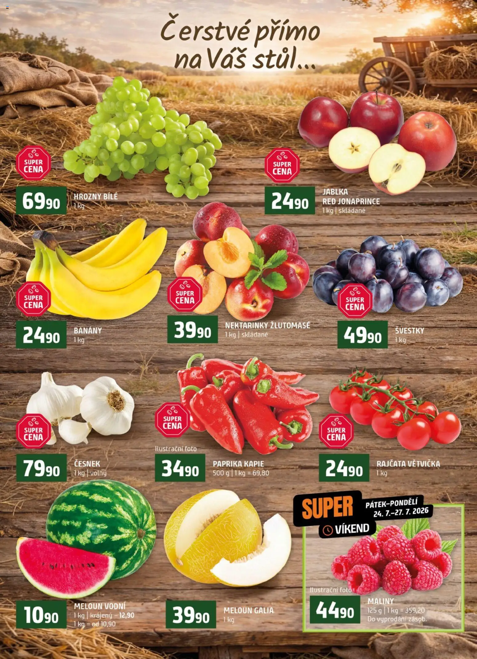 Terno leták od 22.07.2026 | Strana: 6 | Produkty: Nektarinky, Paprika, Stůl, Meloun vodní