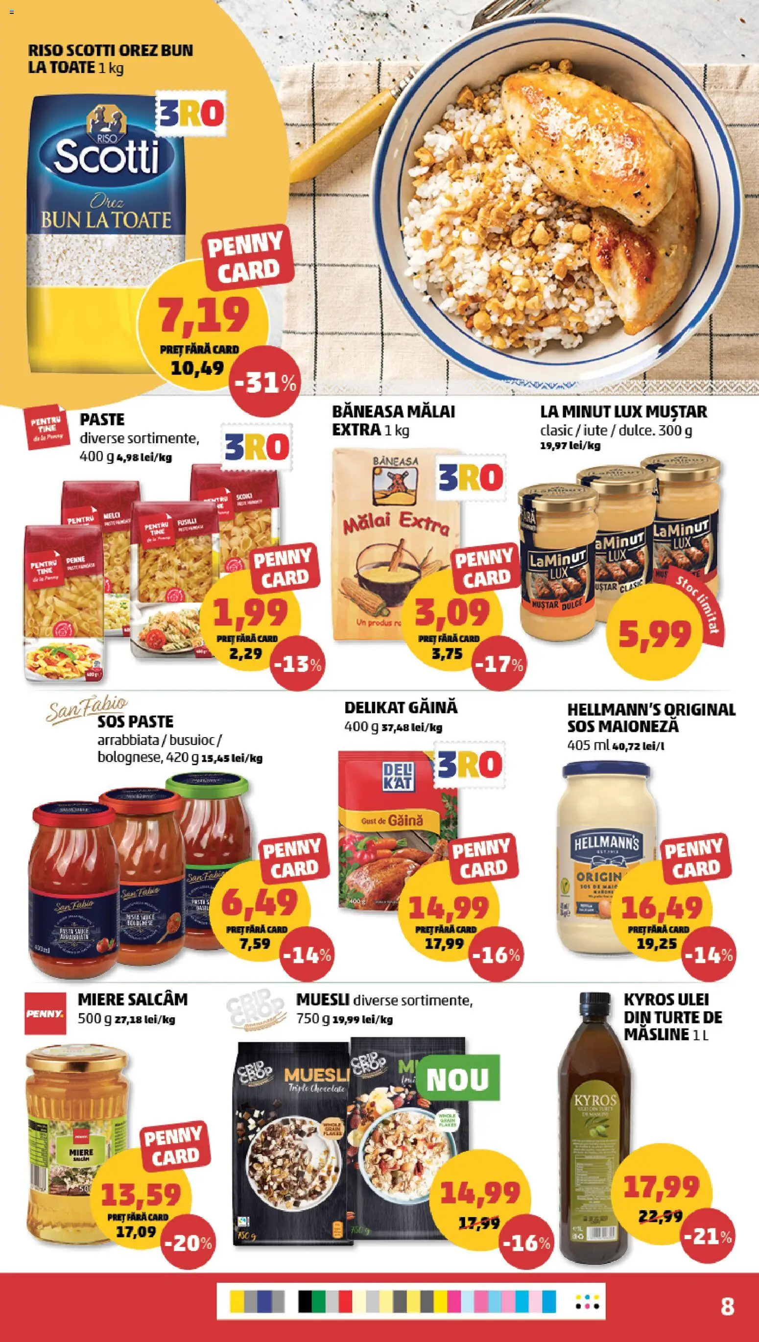Noul catalog PENNY – valabil de la 06.05.2026 | Pagină: 8 | Produse: Măsline, Ulei, Mălai, Paste
