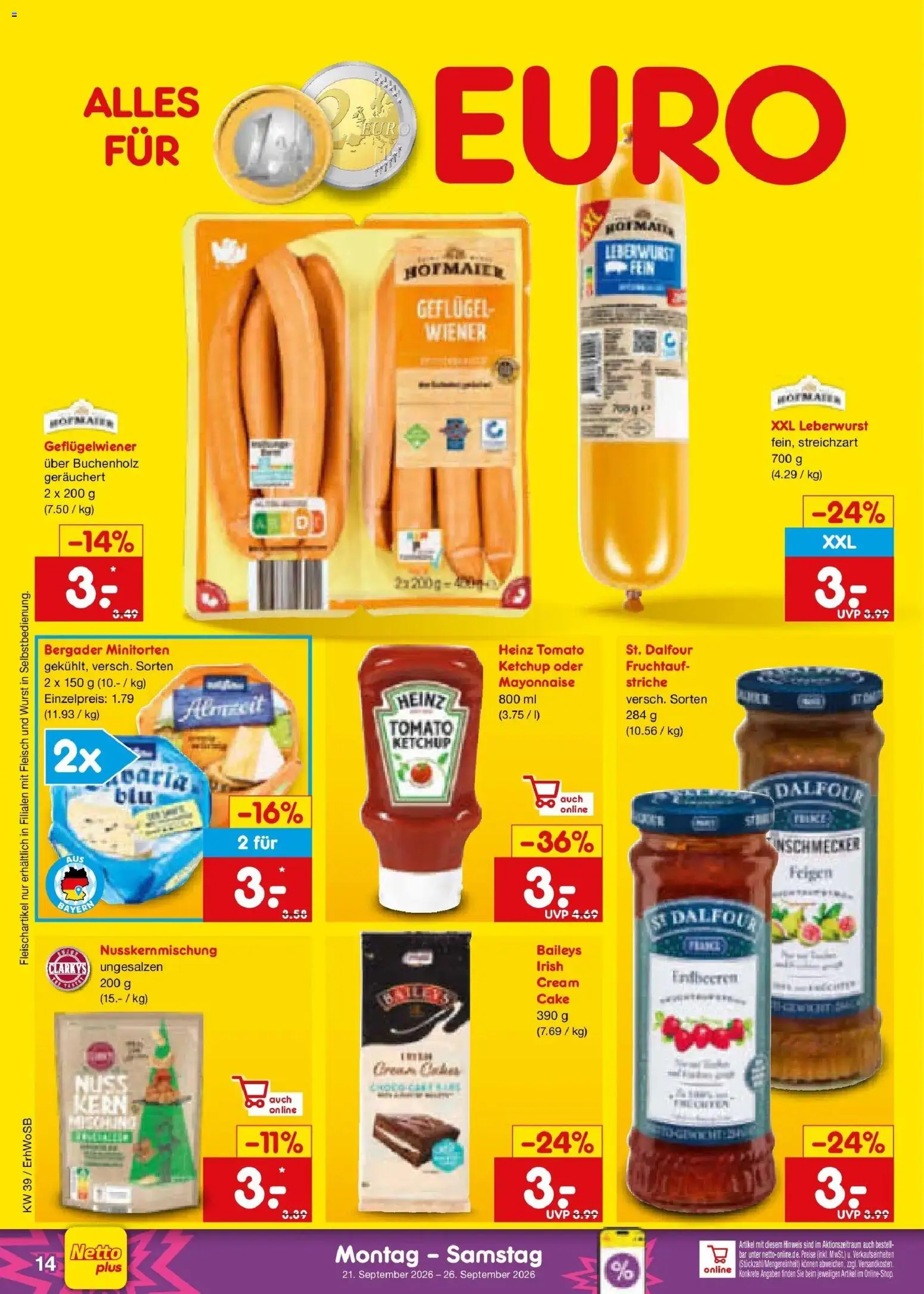 Netto Marken-Discount Prospekt Ludwigshafen-Edigheim – gültig ab 21.09.2026 | Seite: 22 | Produkte: Mayonnaise, Erdbeeren, Ketchup, Feigen