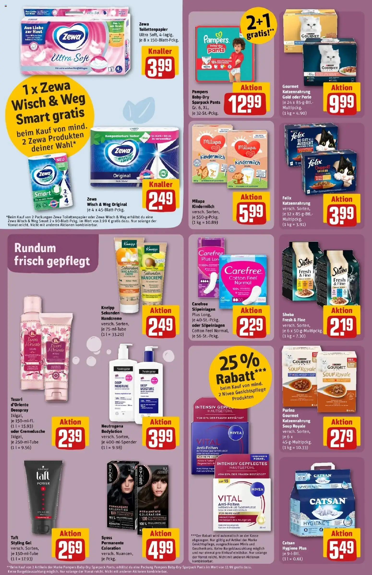 REWE Prospekt ab 31.08.2026 zum Blättern » Angebote | Seite: 26 | Produkte: Catsan, Sheba, Zewa, Deospray