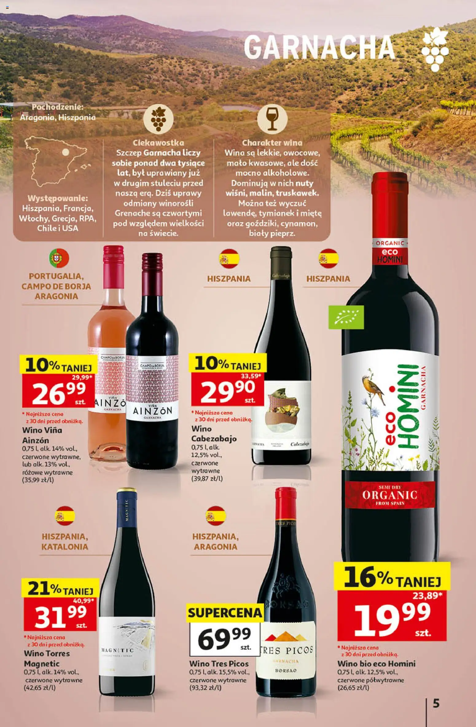 Auchan gazetka - Katalog Wino od 05.10.2026 | Strona: 5 | Produkty: Magnetic, Tymianek, Wino