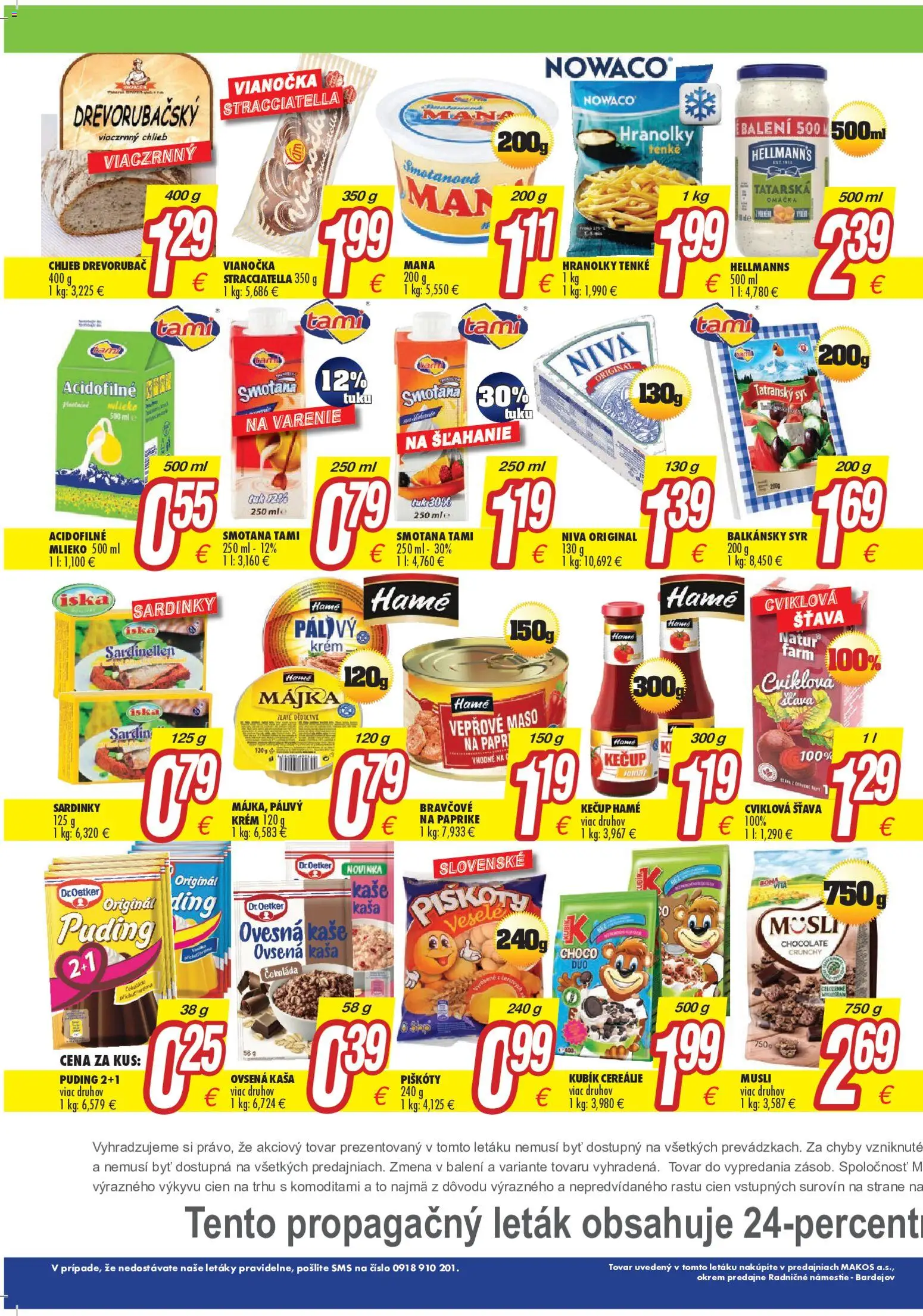 Nové Makos akcie – leták je platný od 11.05.2026 | Strana: 3 | Produkty: Chlieb, Vianočka, Cereálie, Krém