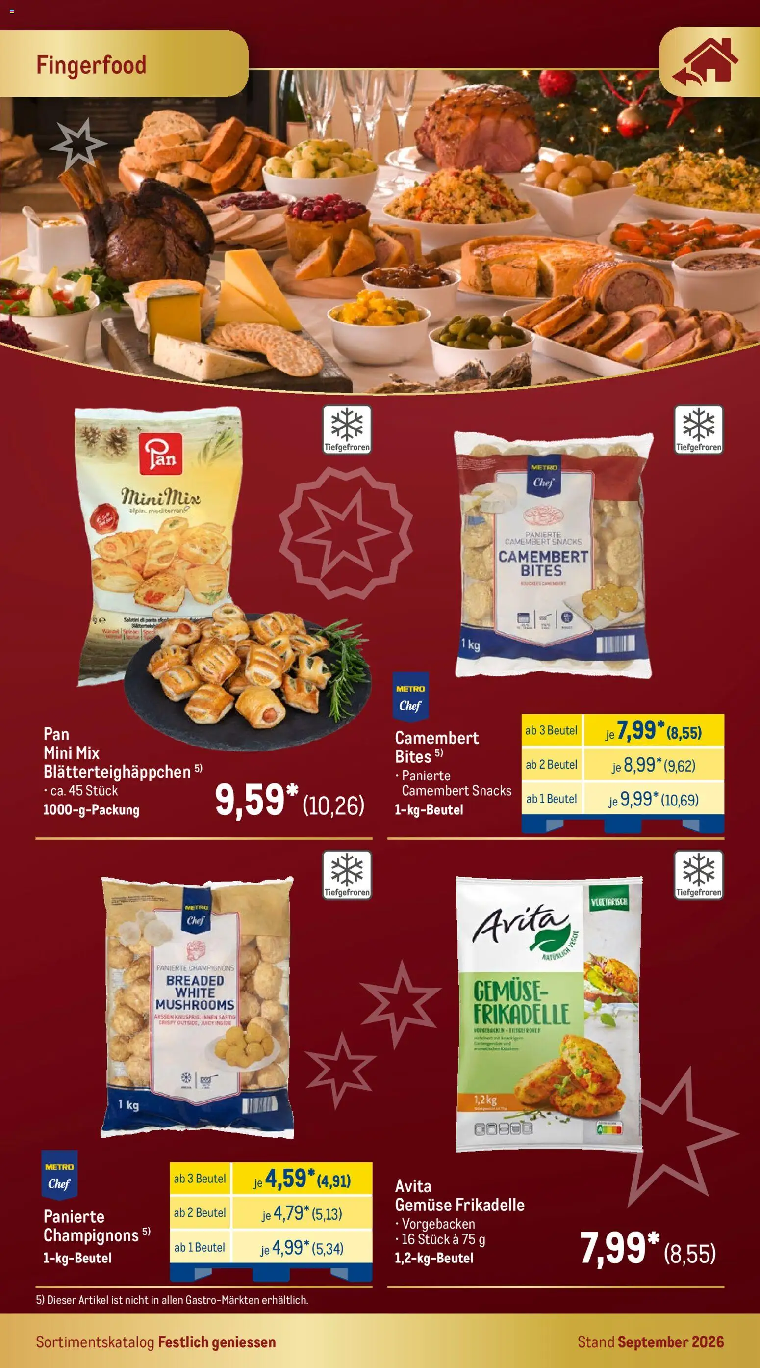 Metro Festlich Geniessen – gültig ab 01.09.2026 | Seite: 31 | Produkte: Champignons, Camembert, Gemüse