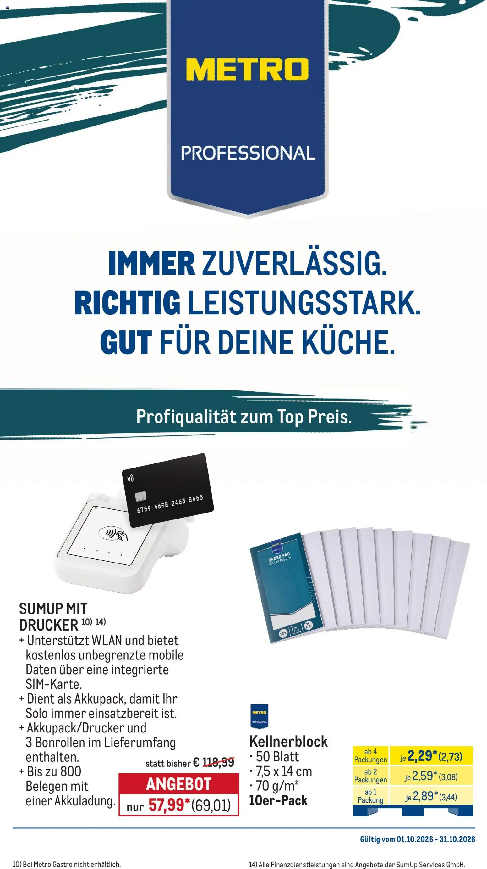 Metro Monats-Menü – gültig ab 01.10.2026 | Seite: 36 | Produkte: Top, Drucker
