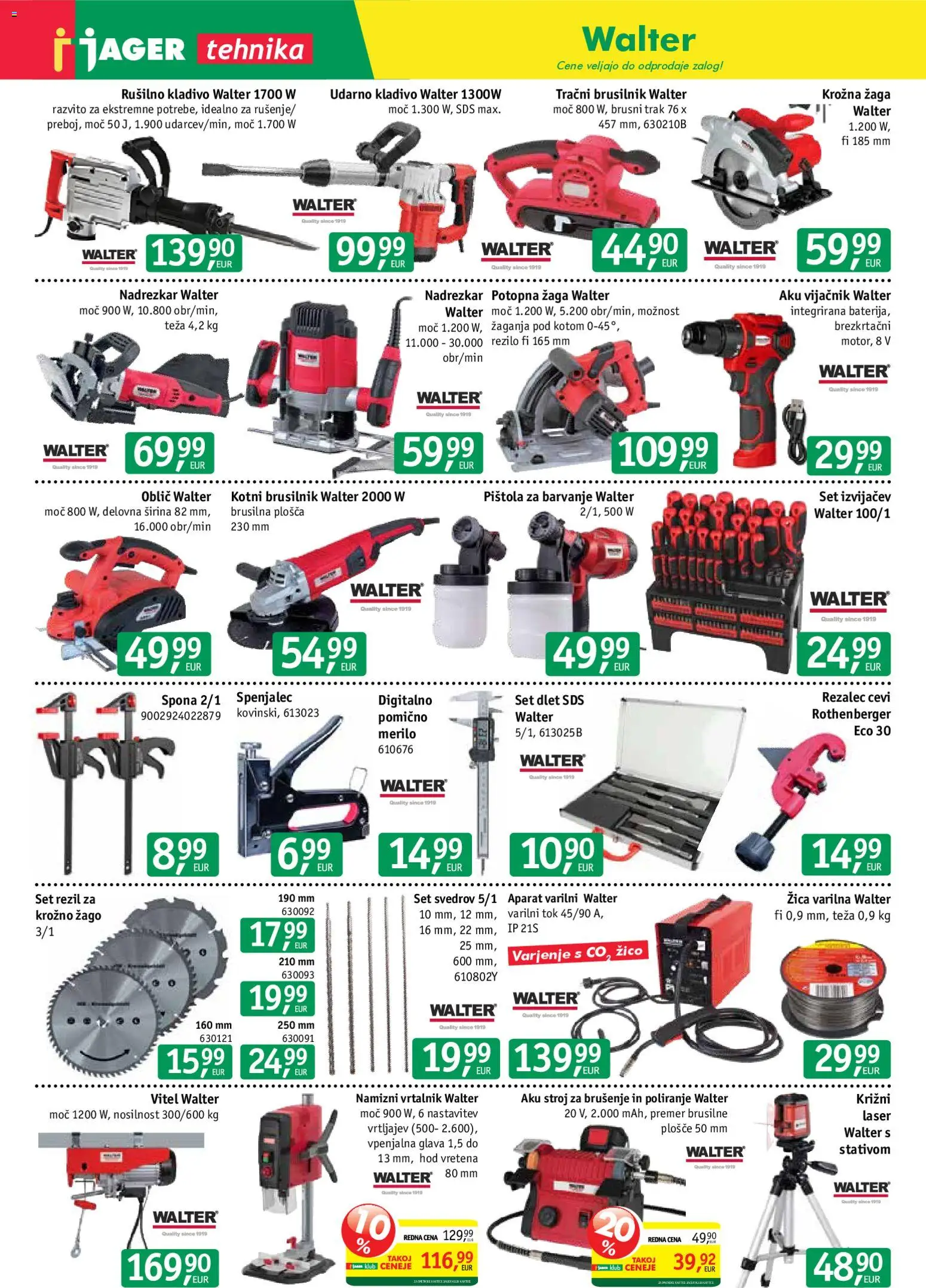 Novi Jager katalog ponudbe – veljaven od 16.09.2026 | Stran: 2 | Izdelki: Teza, Vrtalnik, Krožna žaga, Brusilnik