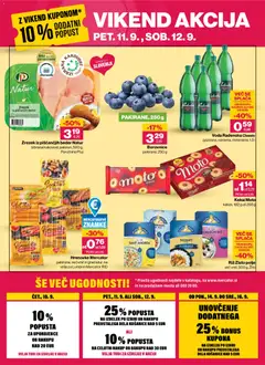 Mercator katalog akcije – veljaven od 10.09.2026 | Stran: 32 | Izdelki: Hrenovke, Keksi, Borovnice, Voda