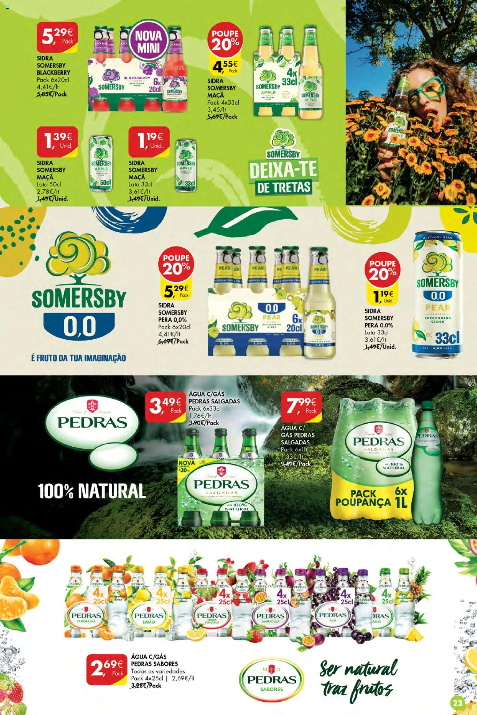 Pingo Doce Poupe Esta Semana Açores │ válido de 06/08/2026 | Página: 23 | Produtos: Sidra, Açai, Maça, Somersby