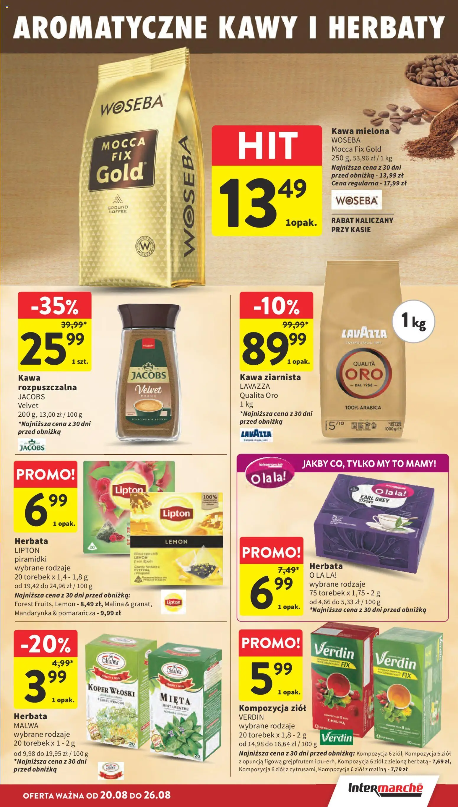 Intermarche gazetka od 20.08.2026 | Strona: 27 | Produkty: Cytryna, Zielona herbata, Jacobs, Kawa