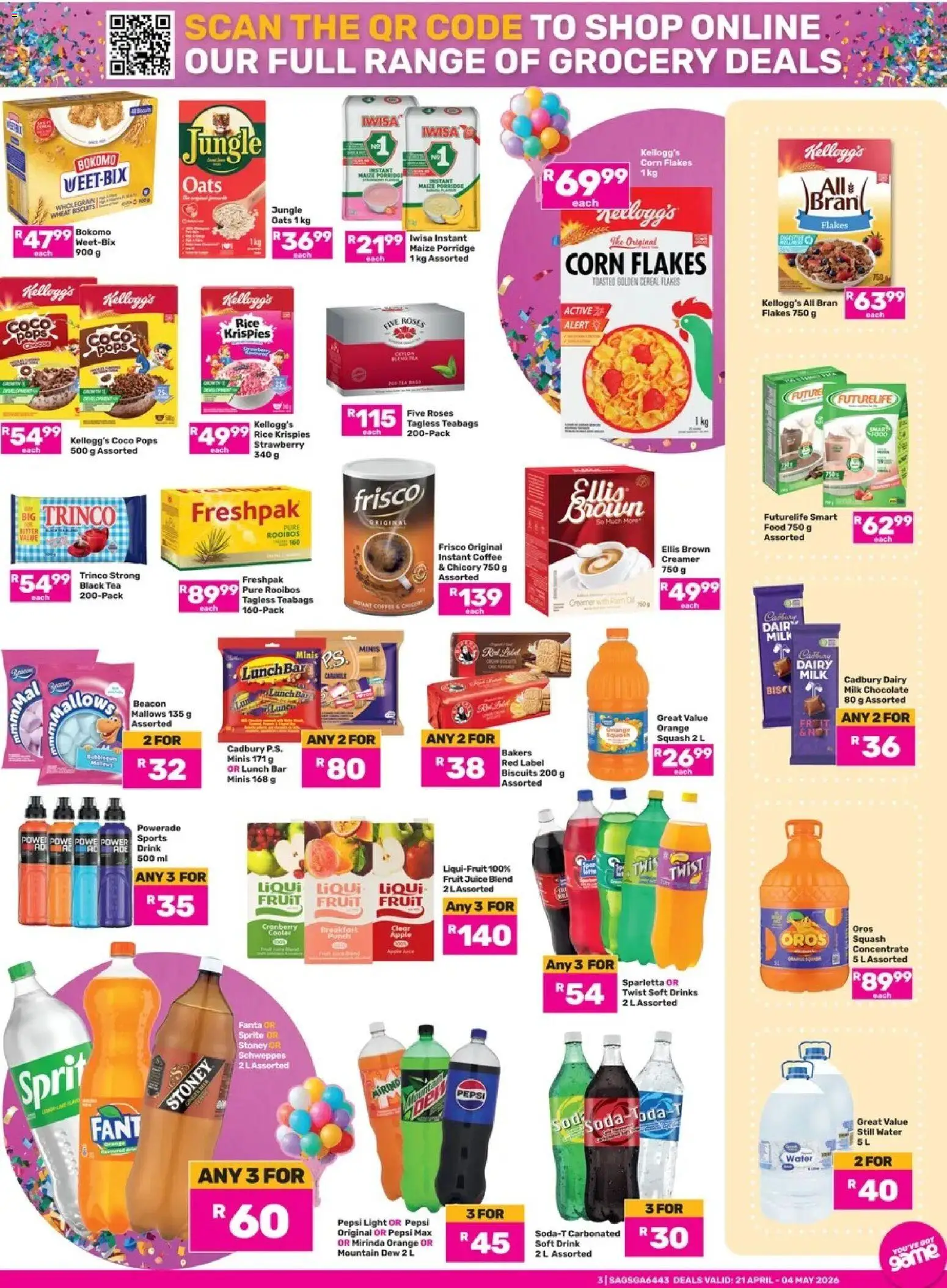 New Game catalogue – valid from 21.04.2026 | Page: 3 | Products: Light, Biscuits, Fanta, Fruit