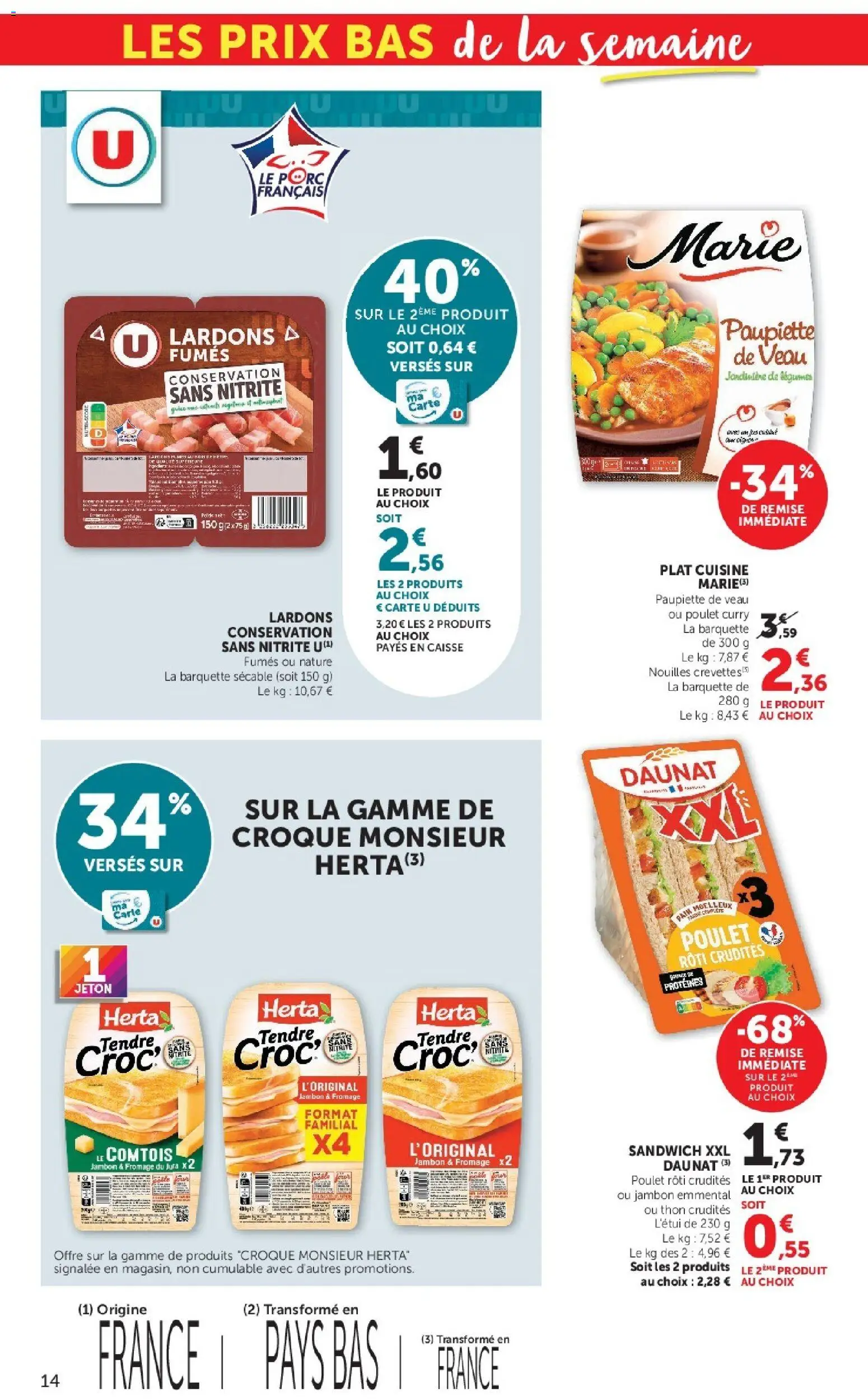 {H1} | Page: 14 | Produits: Lardons, Poulet, Curry, Croque monsieur