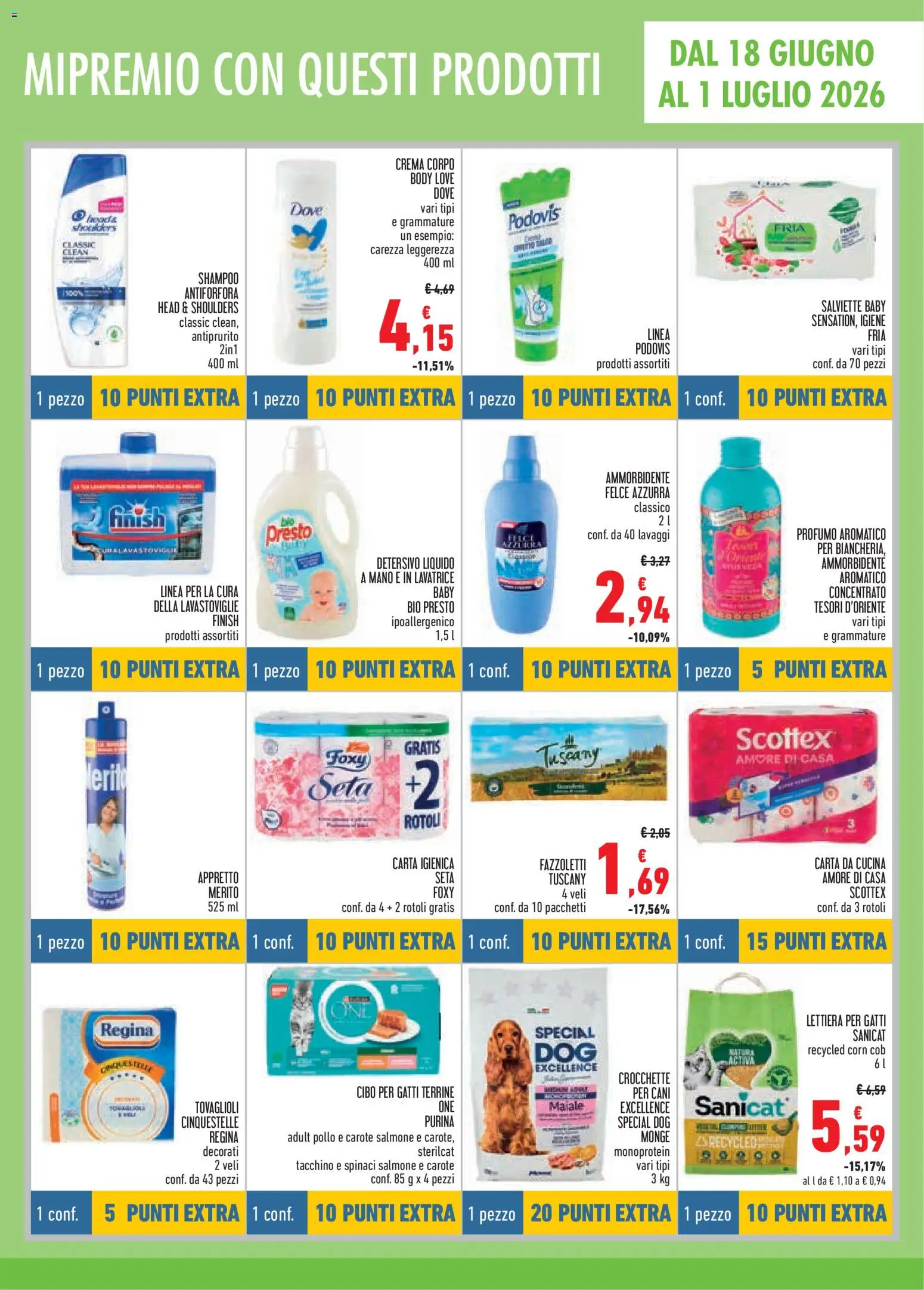 Volantino Conad del 18.06.2026 | Pagina: 9 | Prodotti: Crema, Lettiera per gatti, Ammorbidente, Crocchette