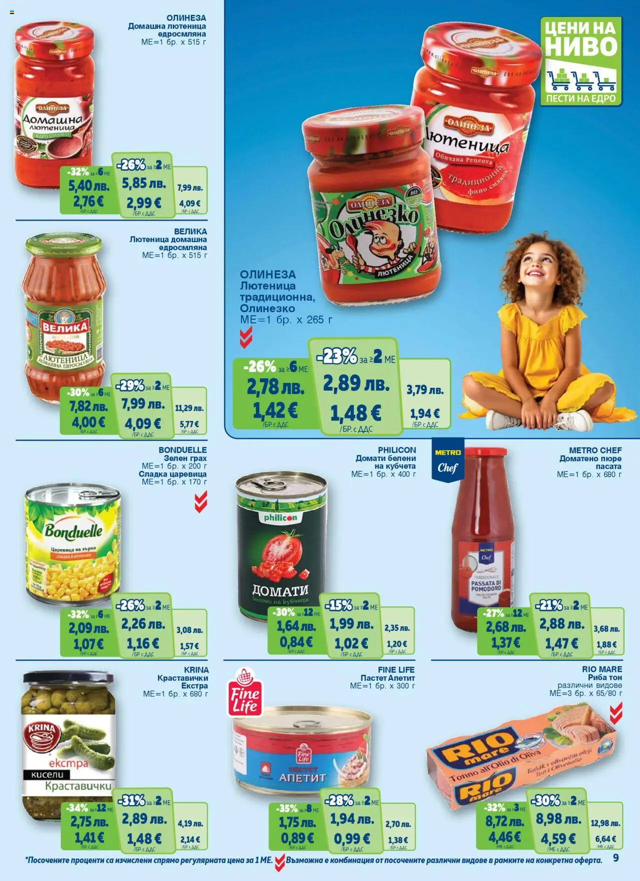 {H1} | Страница: 9 | Продукти: Домати, Пастет, Лютеница, Царевица