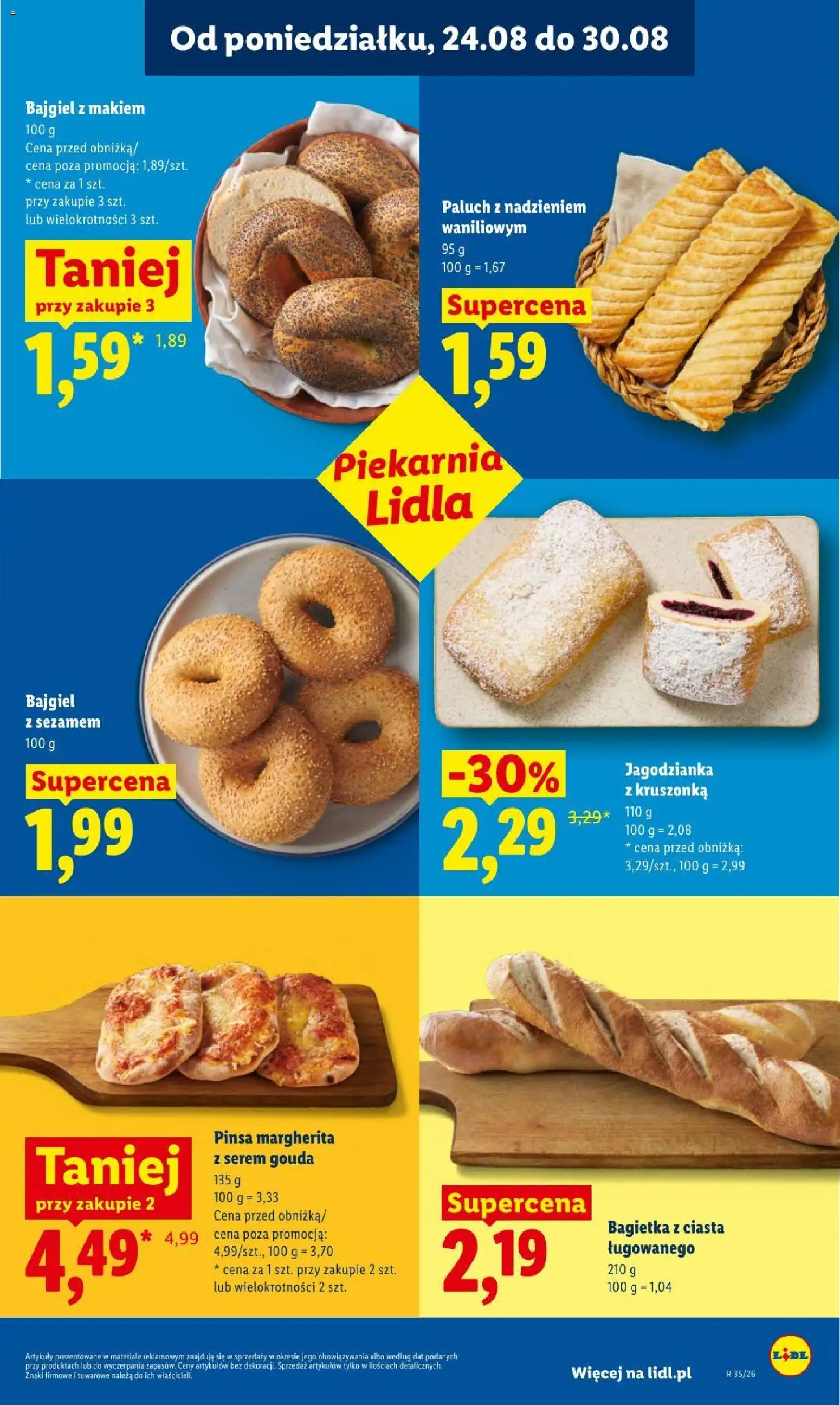 Lidl gazetka od 24.08.2026 | Strona: 43 | Produkty: Serem, Piekarnia, Pizza, Pinsa