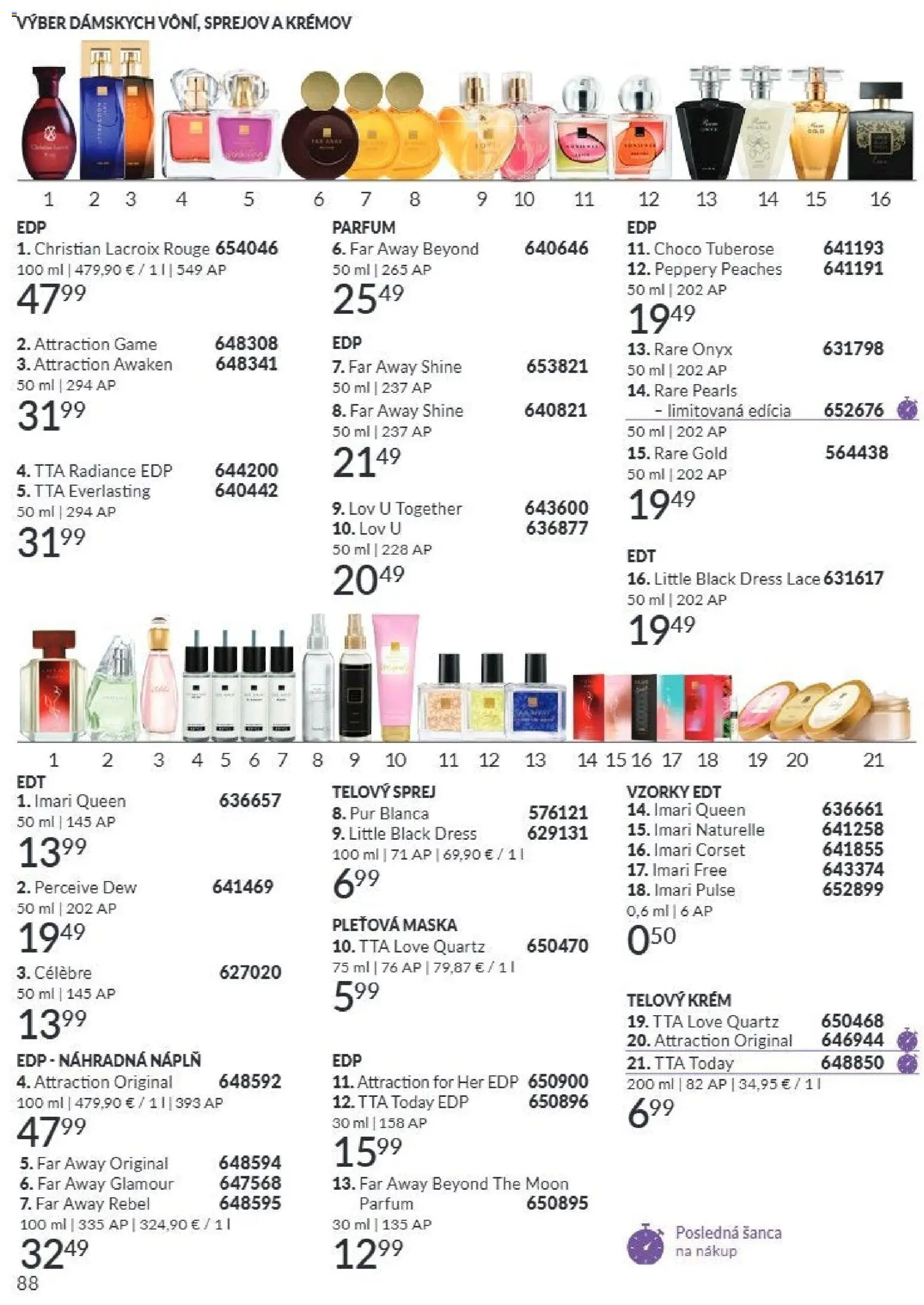 Nové Avon akcie – leták je platný od 01.08.2026 | Strana: 88 | Produkty: Maska, Telový krém, Krém