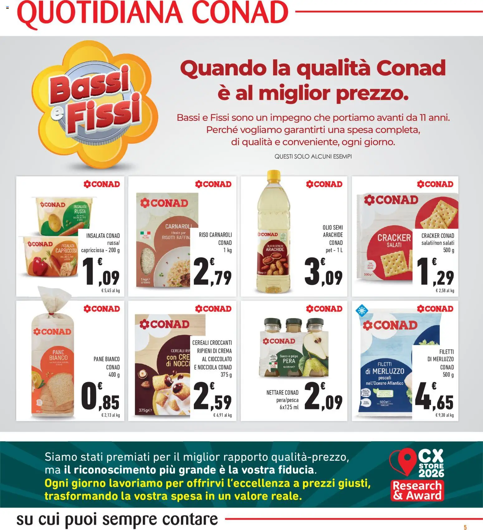 Volantino Conad del 02/09/2026 | Pagina: 5 | Prodotti: Pane, Succo, Insalata, Olio