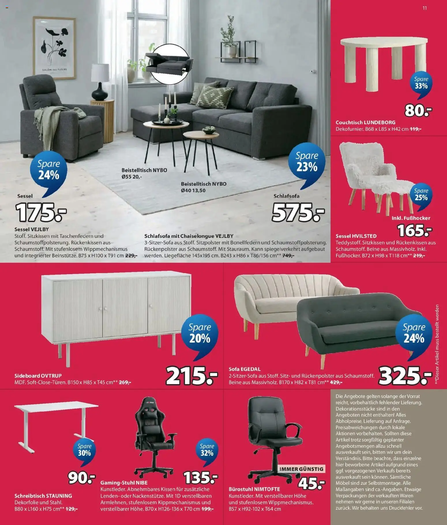 JYSK Sale Spare Bis Zu 70% gültig ab 29.07.2026 | Seite: 11 | Produkte: Kissen, Sofa, Sessel, Couchtisch