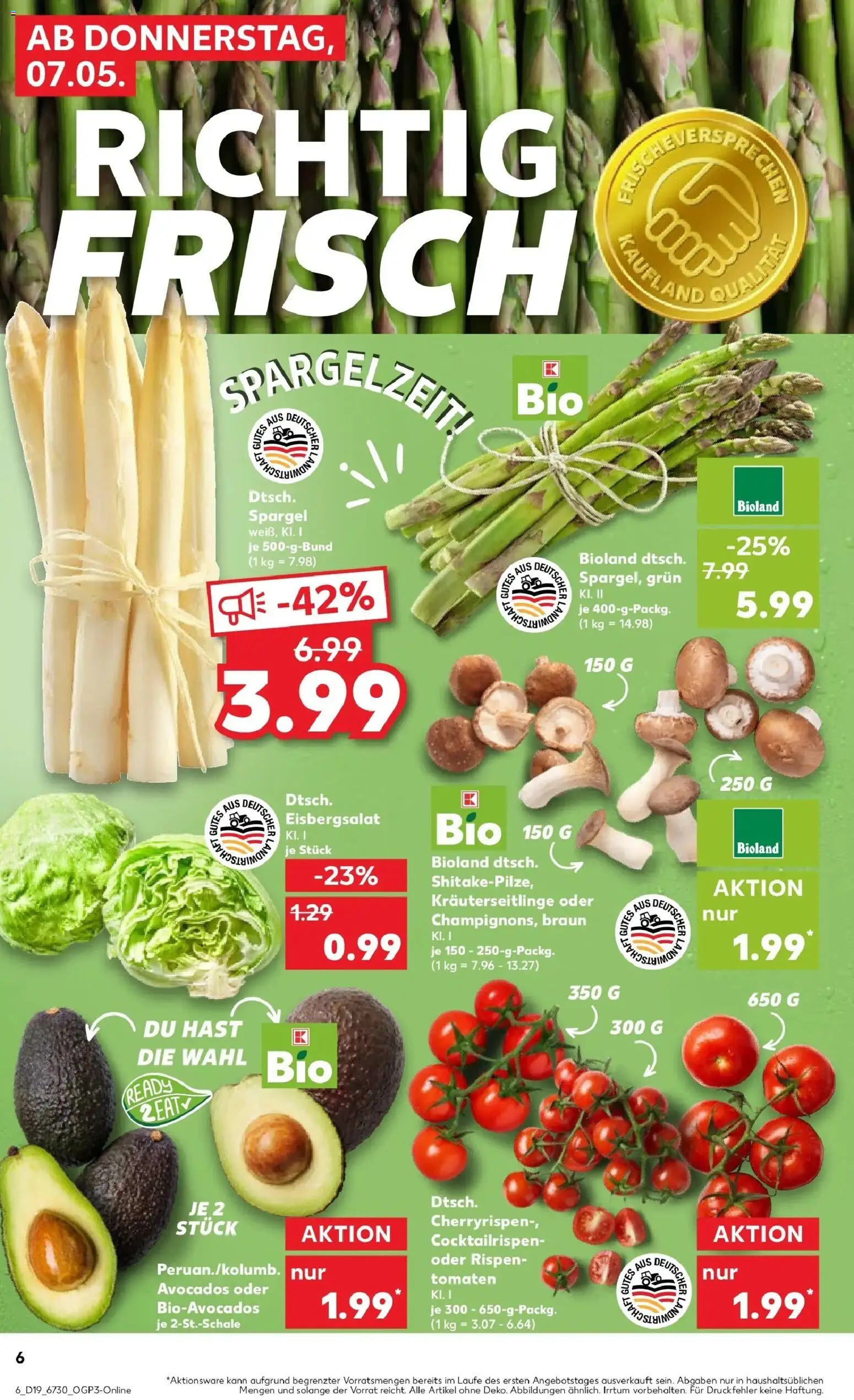 Prospekt Kaufland ab 04.05.2026 » Angebote Online zum Blättern | Seite: 11 | Produkte: Tomaten, Eisbergsalat, Spargel