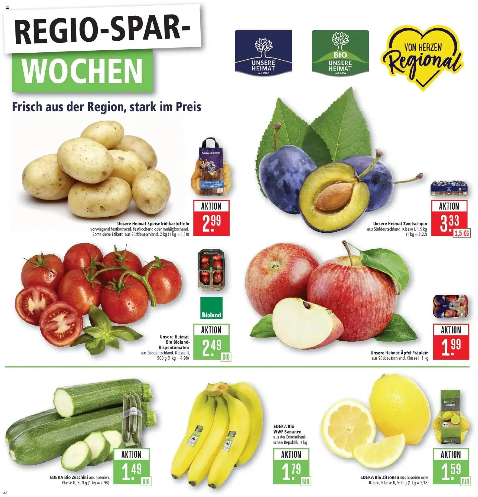 Marktkauf Prospekt Kirchheim – gültig ab 27.07.2026 | Seite: 4 | Produkte: Äpfel, Bananen, Zwetschgen, Zucchini