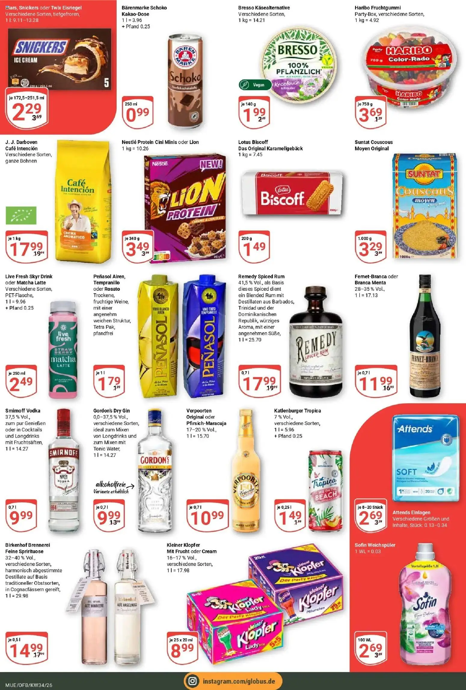 Globus Prospekt Mühldorf (ab 17.08.2026) » Angebote online | Seite: 3 | Produkte: Bresso, Twix, Smirnoff, Cini Minis