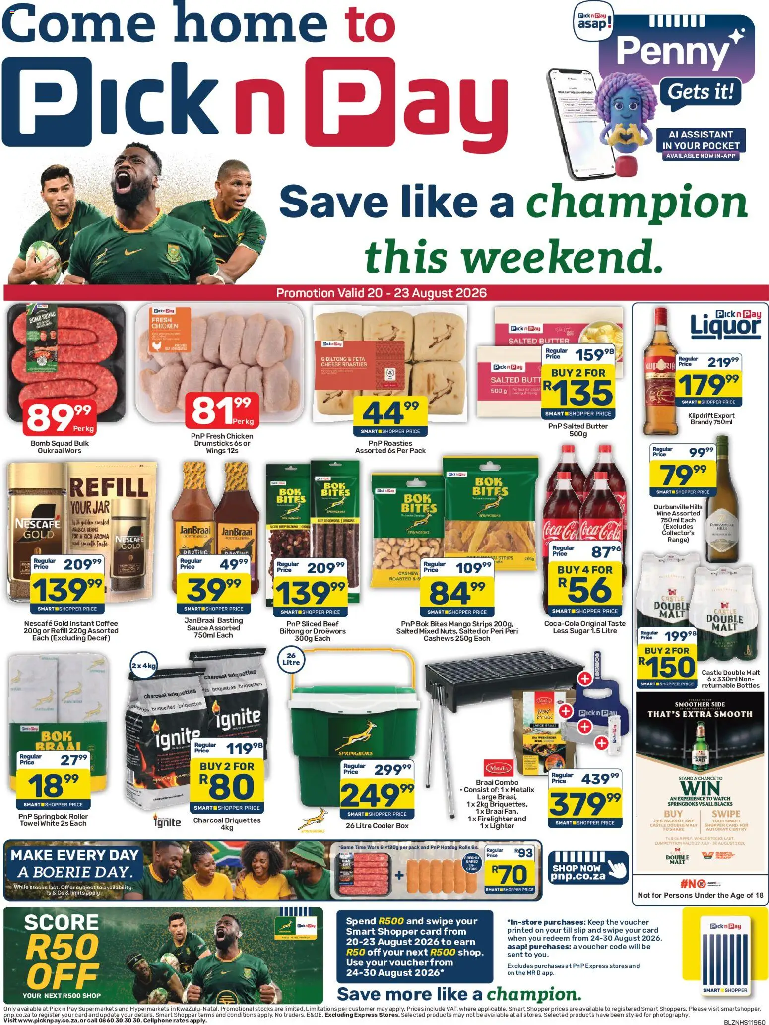 New Pick n Pay catalogue – valid from 20/08/2026 | Page: 1 | Products: Watch, Cooler, Butter, Wine