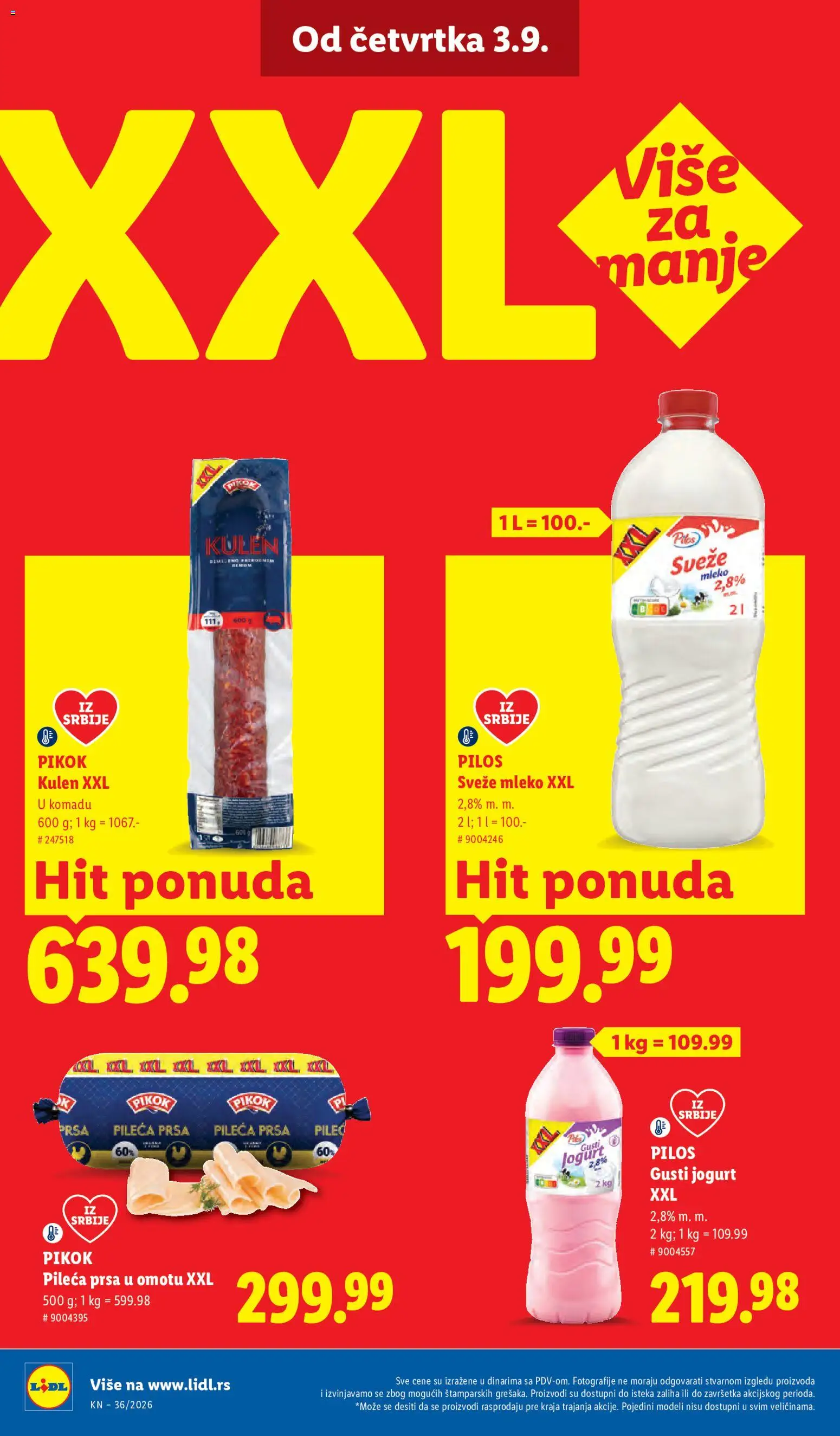 Lidl katalog - važi od 03.09.2026 | Strana: 58 | Proizvode: Pileća prsa, Sveže mleko, Kulen, Jogurt